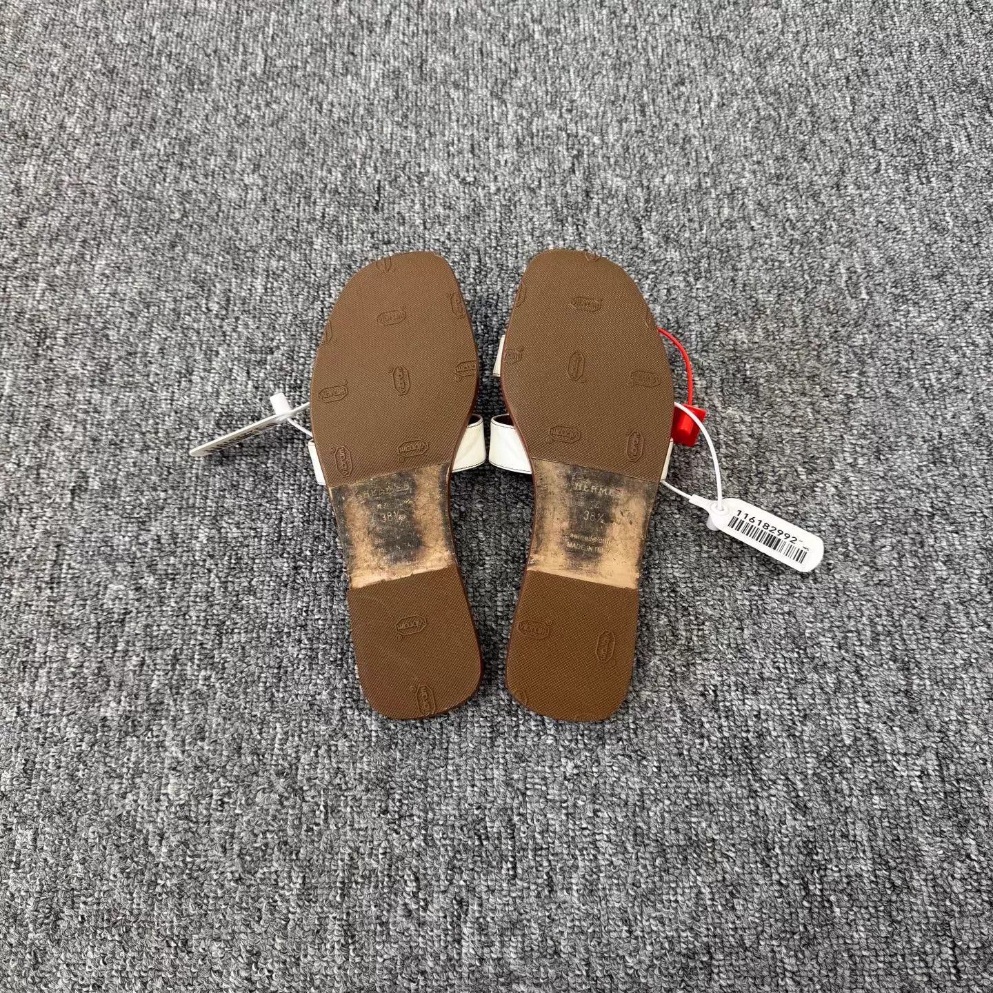 Hermes Hermes Oran White & Brown Sandal 38.5 Size US 8 / IT 38 - 5 Thumbnail