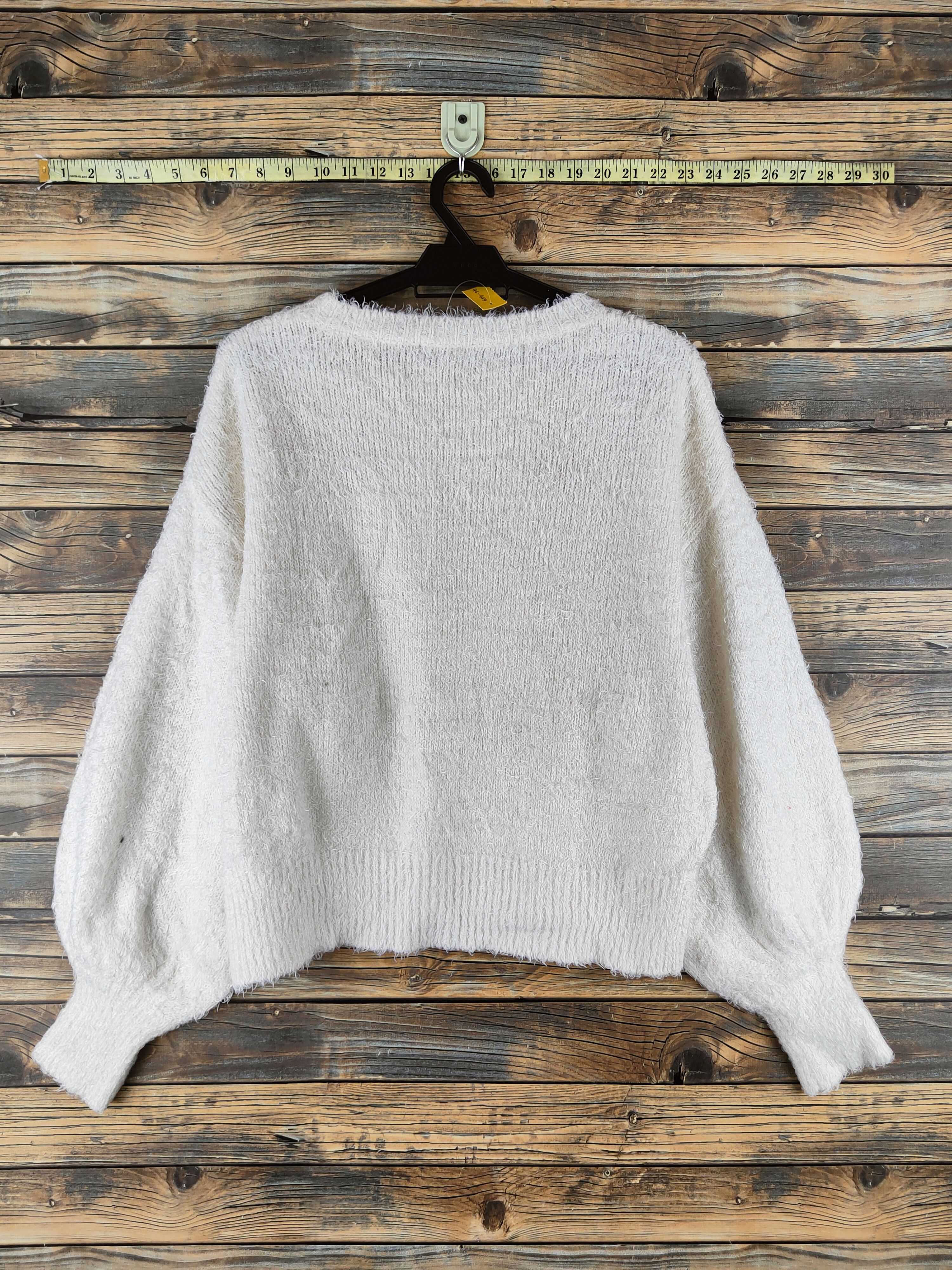 GU DL GU Ivory Fur shaggy Mohair Knitwear #46-489 Size S / US 4 / IT 40 - 7 Thumbnail