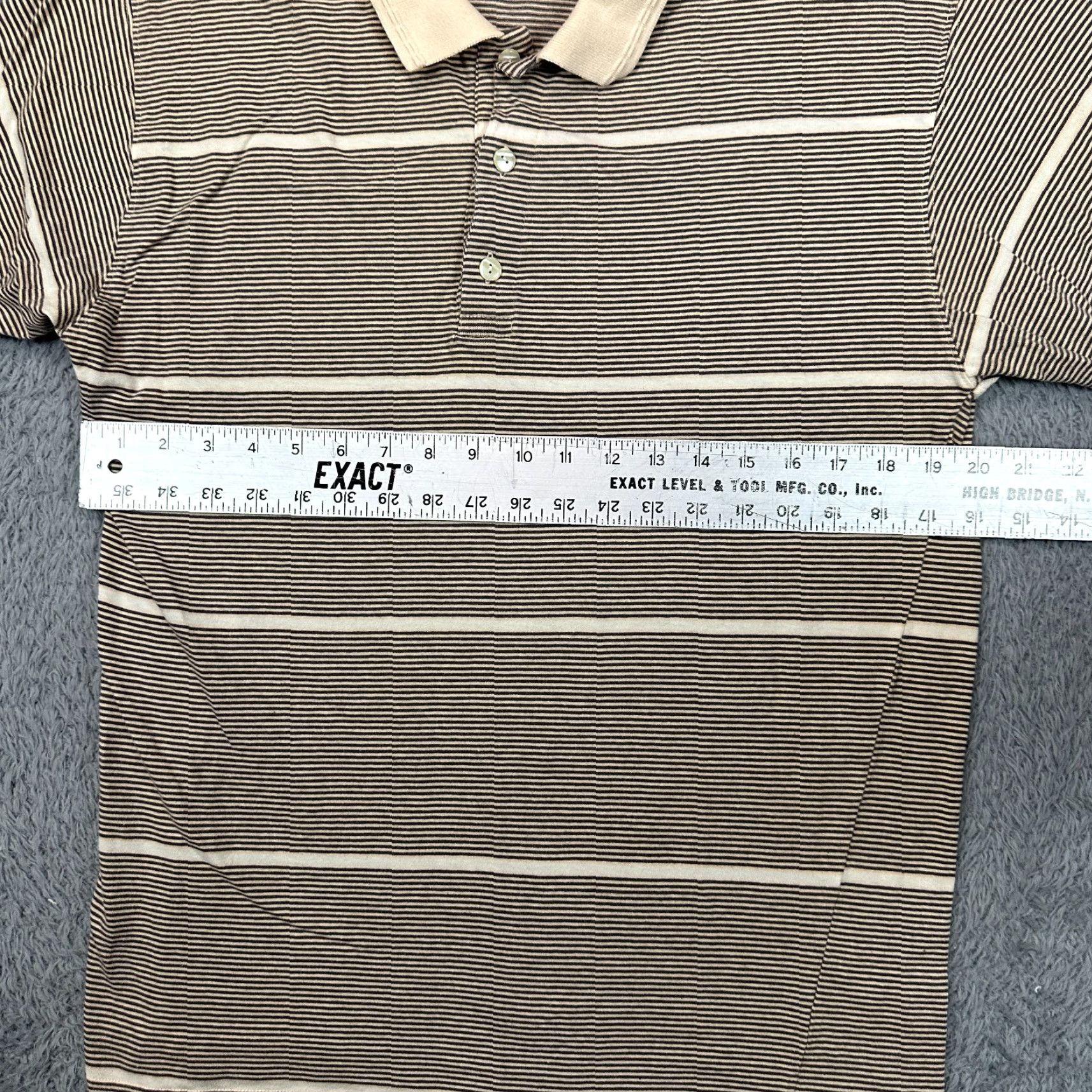 Dockers VINTAGE DOCKERS Polo Shirt Mens L Tan Stripes 90s Short Sleeve Preppy Casual Polo Shirt Golf Dockers Golf Mens L Tan Stripes 90s Outdoor Size US L / EU 52-54 / 3 - 8 Thumbnail