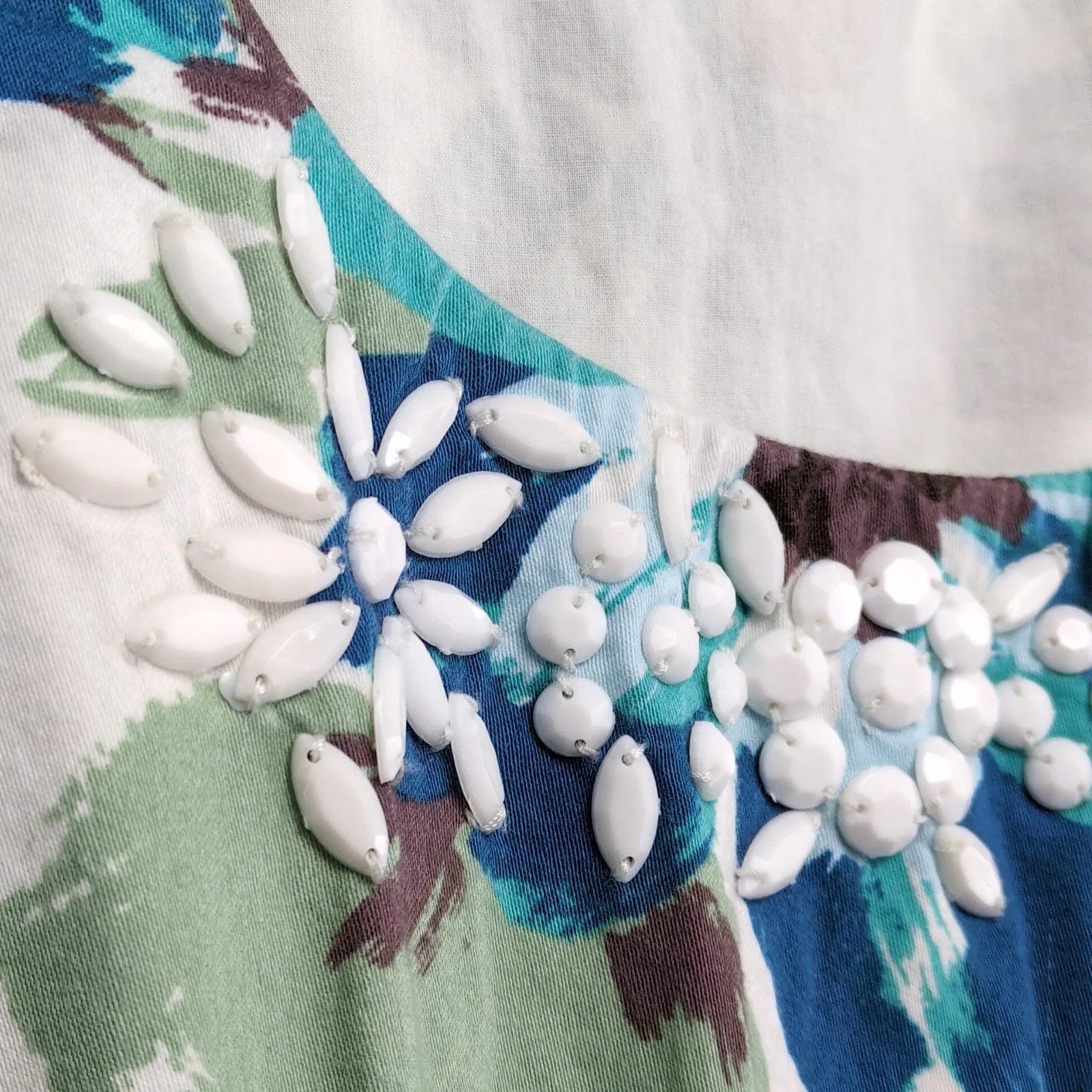 Ann Taylor Ann Taylor Loft Blue Floral Sleeveless Cotton Mini Dress 6 Size M / US 6-8 / IT 42-44 - 5 Thumbnail