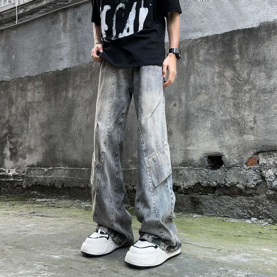 Japanese Brand × Jean Retro loose straight leg spliced jeans Size US 32 / EU 48 - 1 Thumbnail