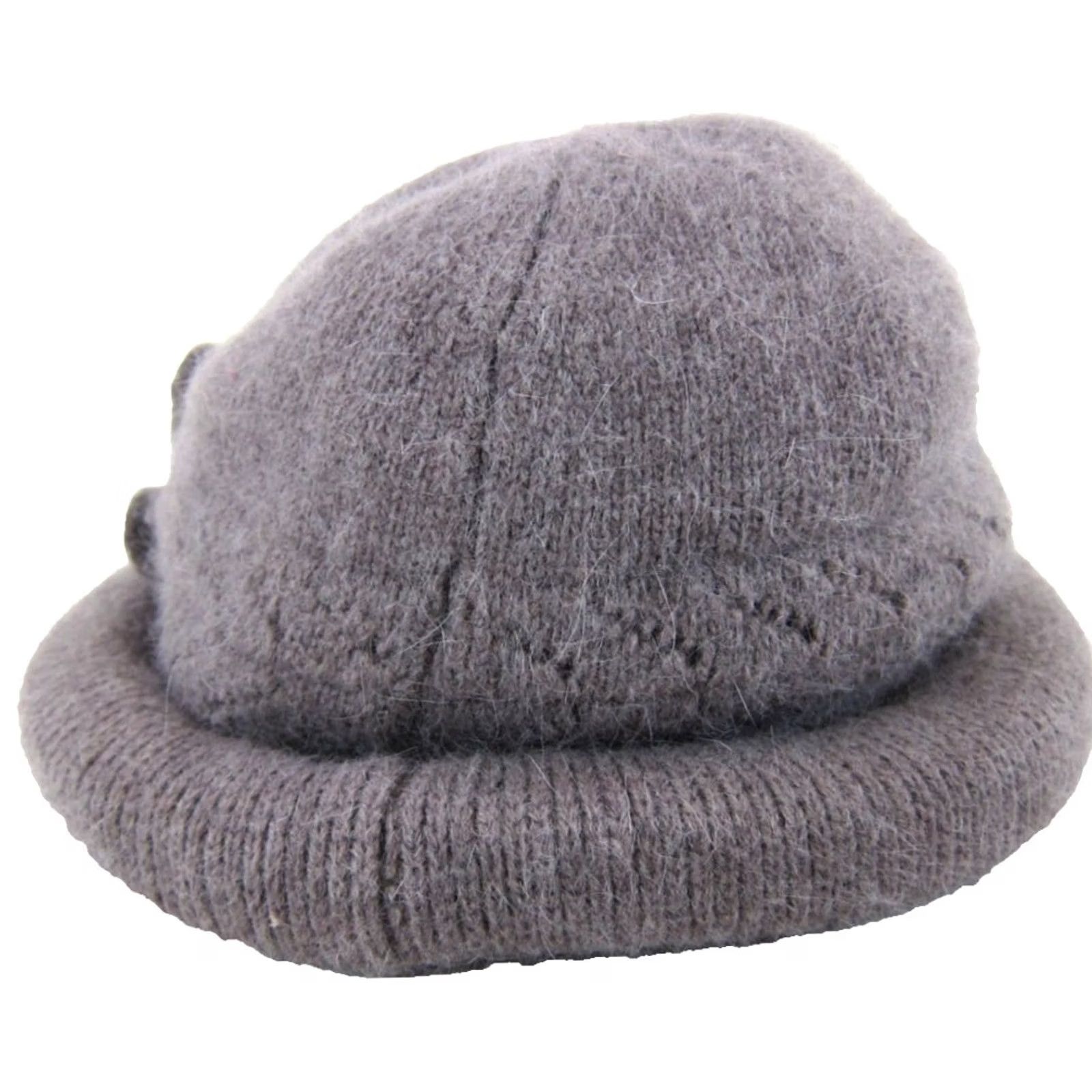 Vintage VINTAGE Rabbit Fur Knit Greyish Purple Soft Cozy Grouser Bucket Hat Woman S-M Size ONE SIZE - 5 Thumbnail