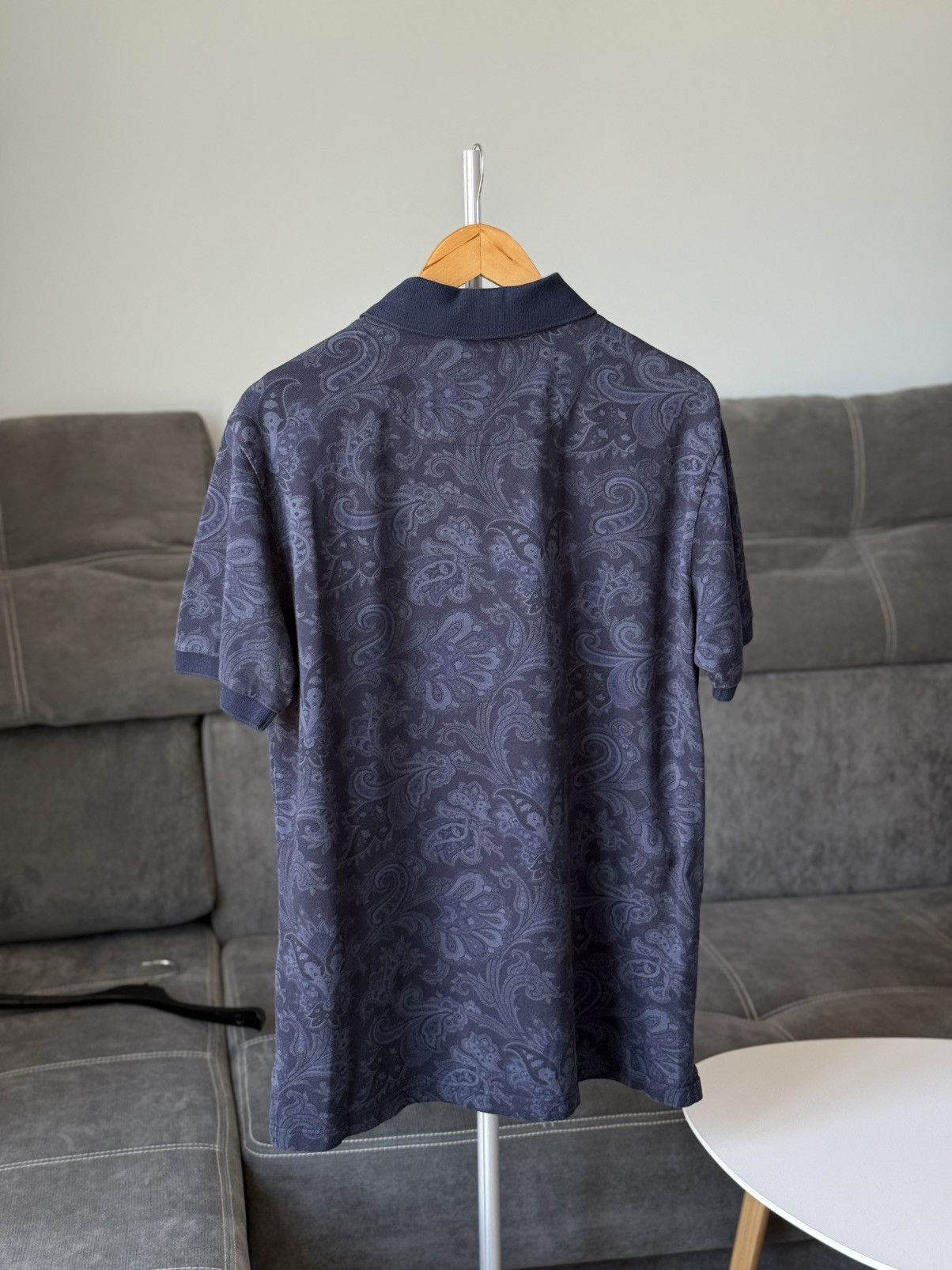 Etro Etro Milano Paisley Polo Shirt Navy Blue Cotton Short Sleeve Size US L / EU 52-54 / 3 - 10 Thumbnail