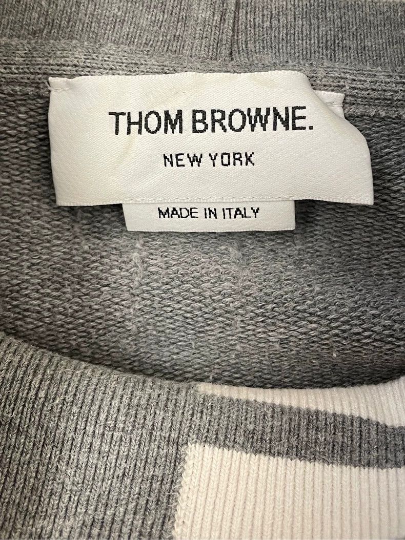 Thom Browne Thom browne Gray four-striped high-neck sweatshirt 2504-Nex Size XS / US 0-2 / IT 36-38 - 5 Thumbnail