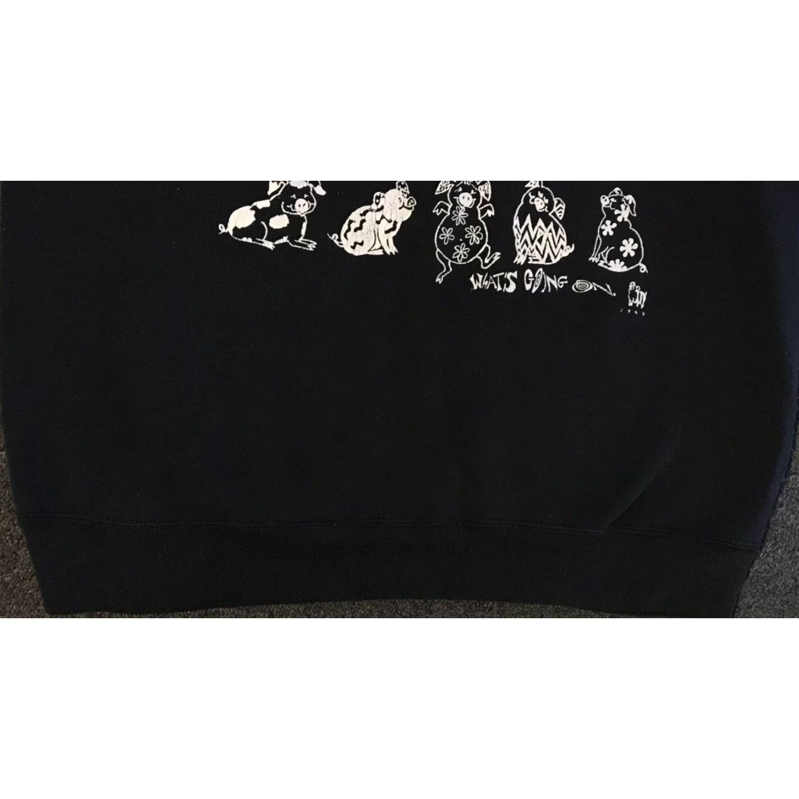 Vintage Vtg 90s Abstract Pig Faded Sweatshirt M Cartoon Animal Art Funny Skate Grunge 80 hoodie Mens Black Size M USA USA 80s 90s Grunge Cartoon Pig Abstract Size US M / EU 48-50 / 2 - 5 Thumbnail