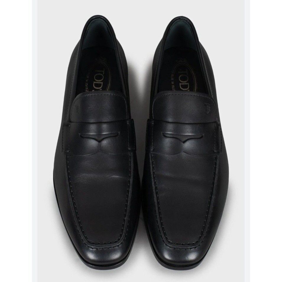Tod's Tod's Black Leather Slip On Penny Loafers Dress Shoes Size US 10 / EU 43 - 14 Thumbnail