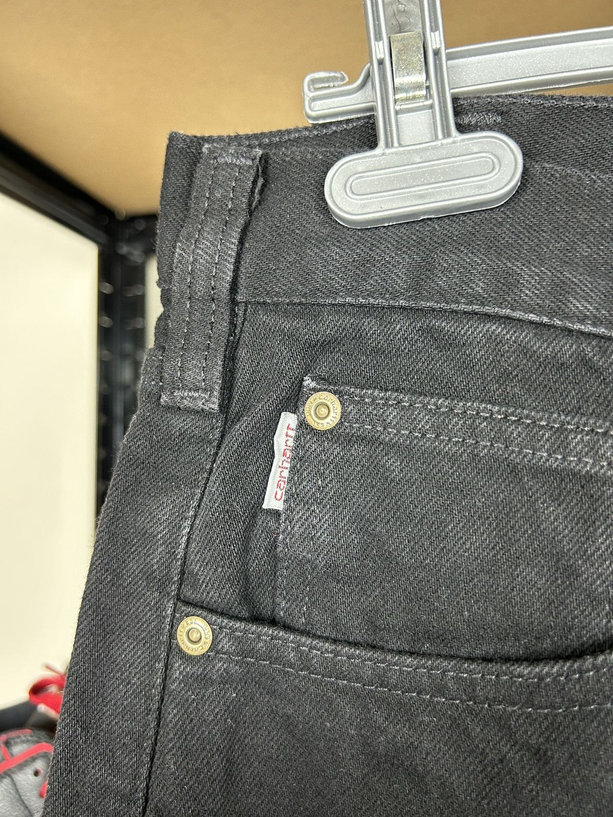 Carhartt × Vintage Vintage 1990s Carhartt Black Essential Carpenter Pants Size US 32 / EU 48 - 6 Thumbnail