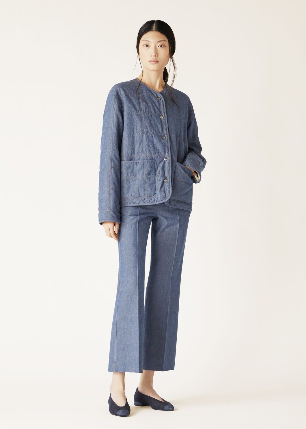 Loro Piana o1srvl11e0825 FAO4194 Jennifer Jacket in Blue Size S / US 4 / IT 40 - 2 Thumbnail