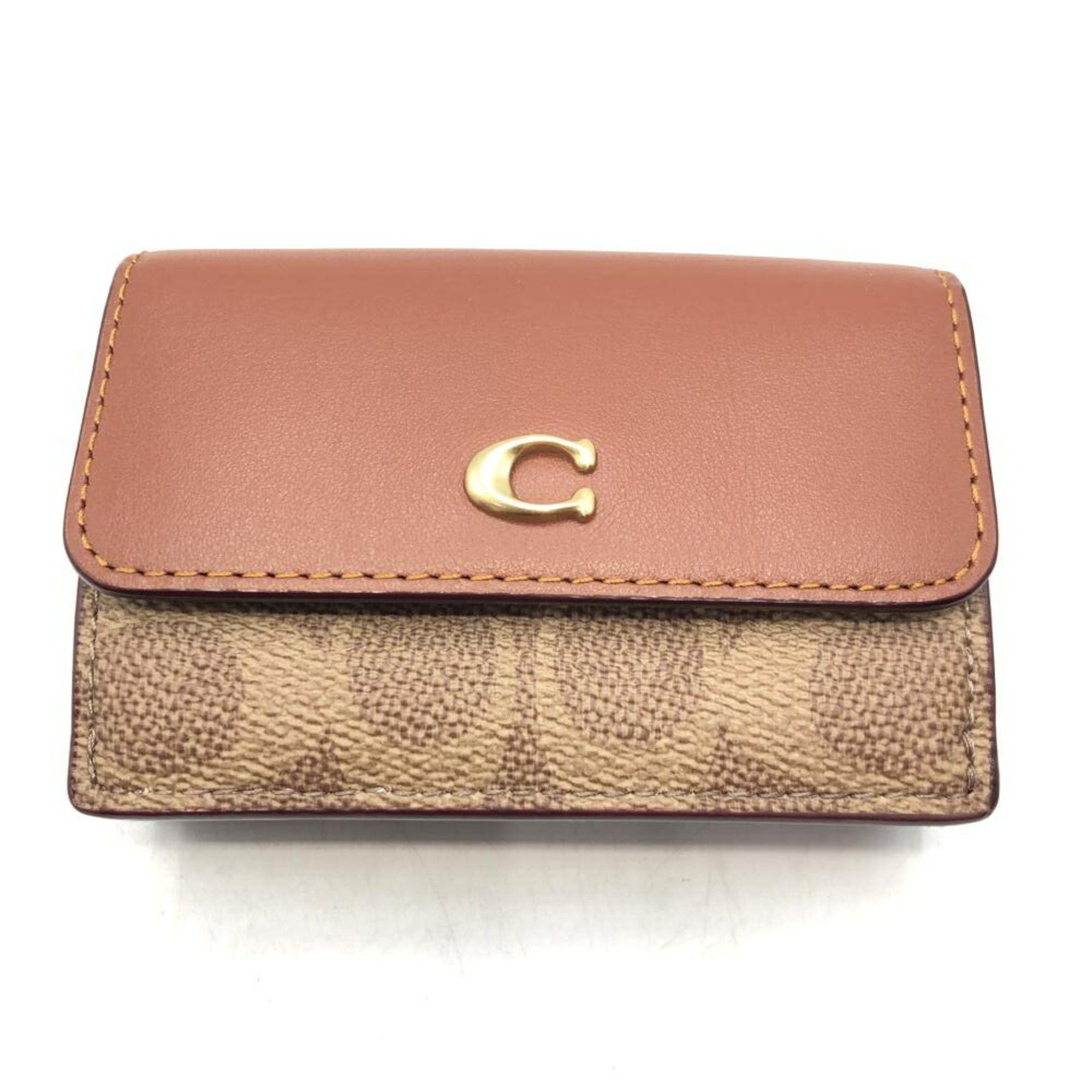 Coach COACH Signature Canvas Mini Tri-fold Wallet CM438 Coach Size ONE SIZE - 1 Thumbnail