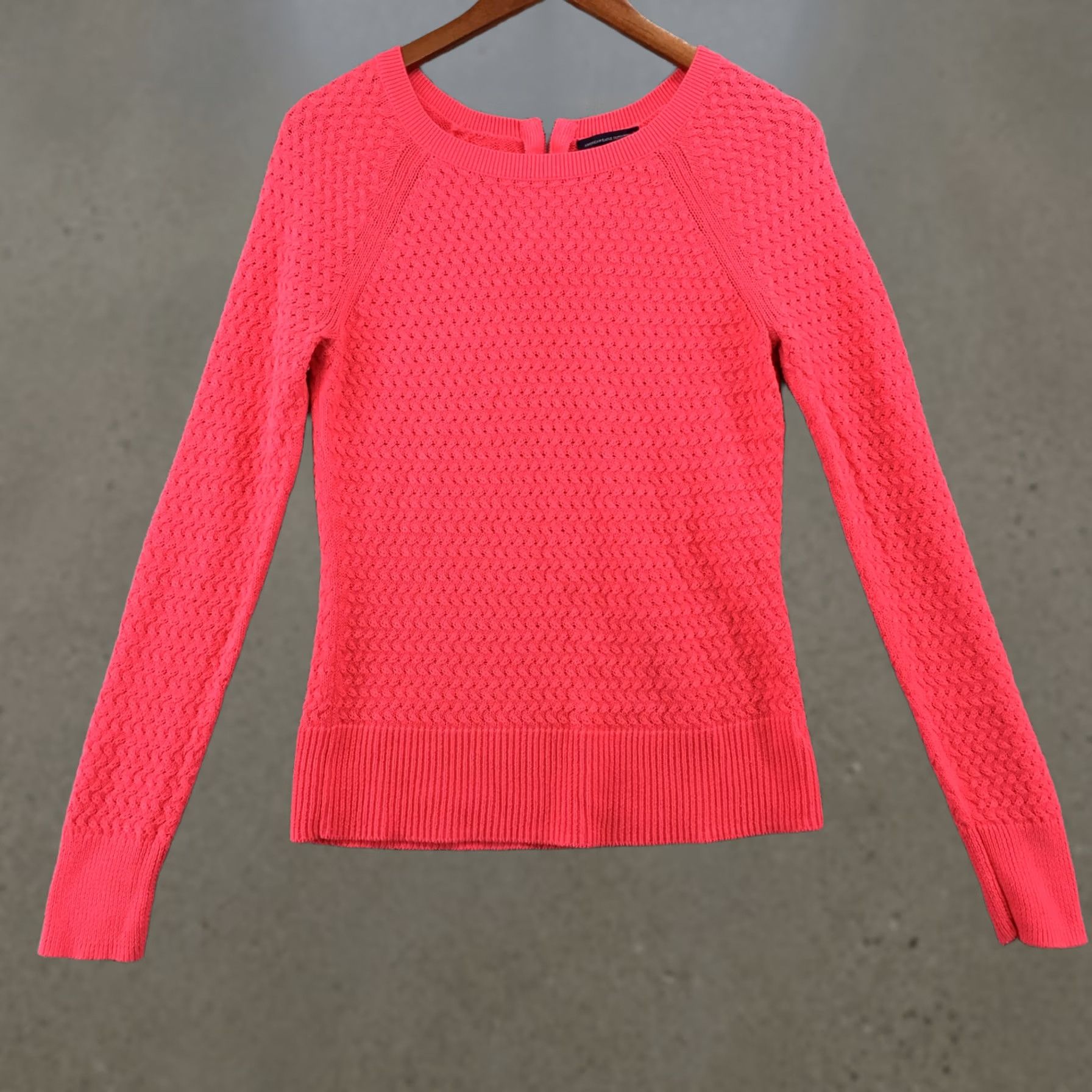 American Eagle Outfitters American Eagle Outfitters Sweater Shirt Womens M Pink Cotton Blend Long Sleeve Open Knit Pullover Size M / US 6-8 / IT 42-44 - 1 Thumbnail