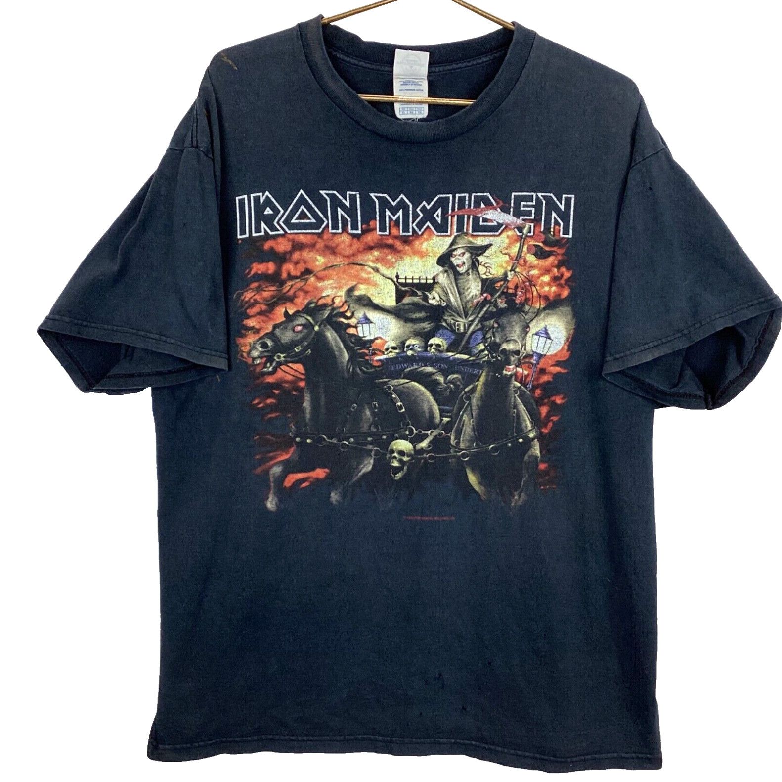 image of Delta Vintage Iron Maiden Tour T-Shirt Extra Large 2005 Death On The Road Band Tee Y2K in White (Si