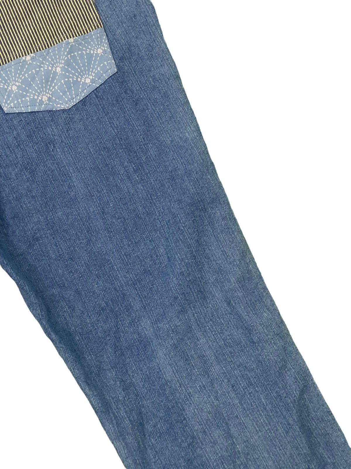 Japanese Brand Baggy Tapered Amina Japanese Pattern Thin Denim 6🟦6 Size US 35 - 17 Thumbnail