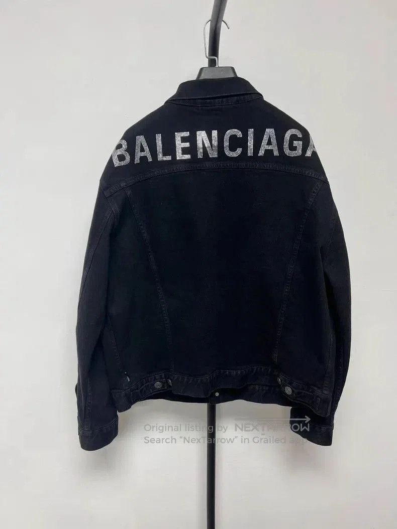Balenciaga Balenciaga Crystal Logo Denim Jacket. Size US XS / EU 42 / 0 - 1 Thumbnail