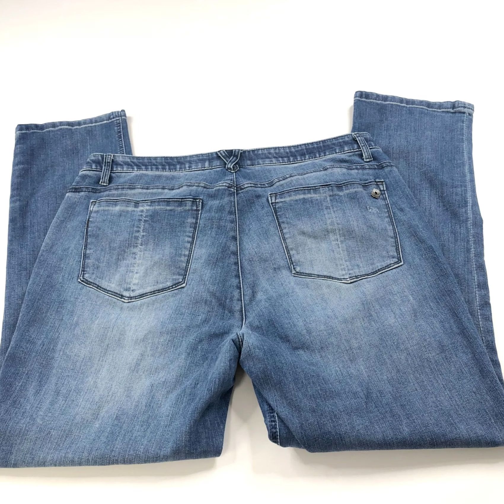 Vintage Democracy Jeans 16 Mid Rise 36W 29L Blue Regular Women Denim 5-Pocket Inseam 29" Belt Loops Cap Back Front Pockets Stretch No Holes Stain N/A Size 38" / US 16 / IT 52 - 2 Thumbnail