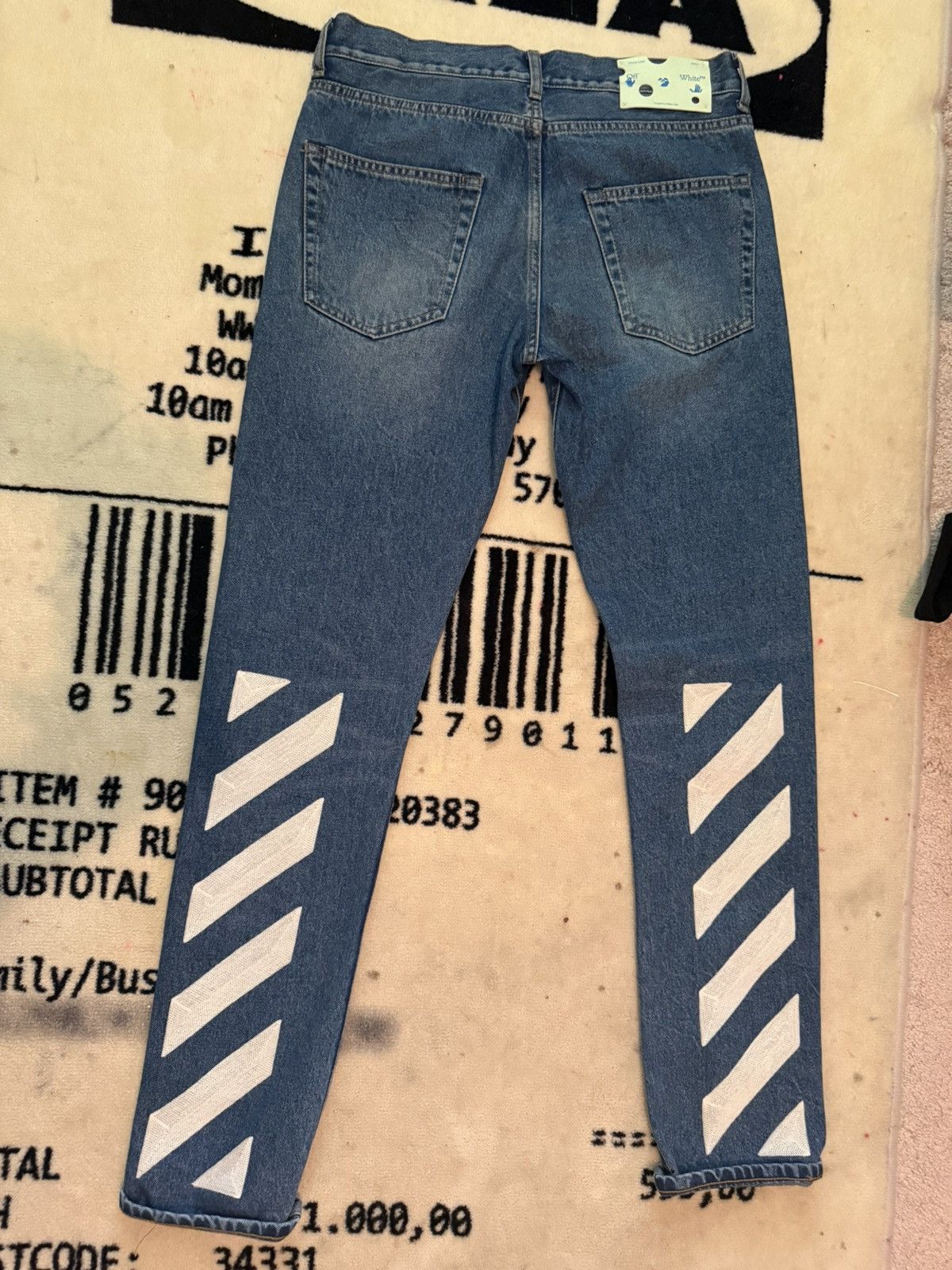 Off-White Off-White Denim Jeans – Diagonal Stripe Print Size US 29 - 1 Thumbnail