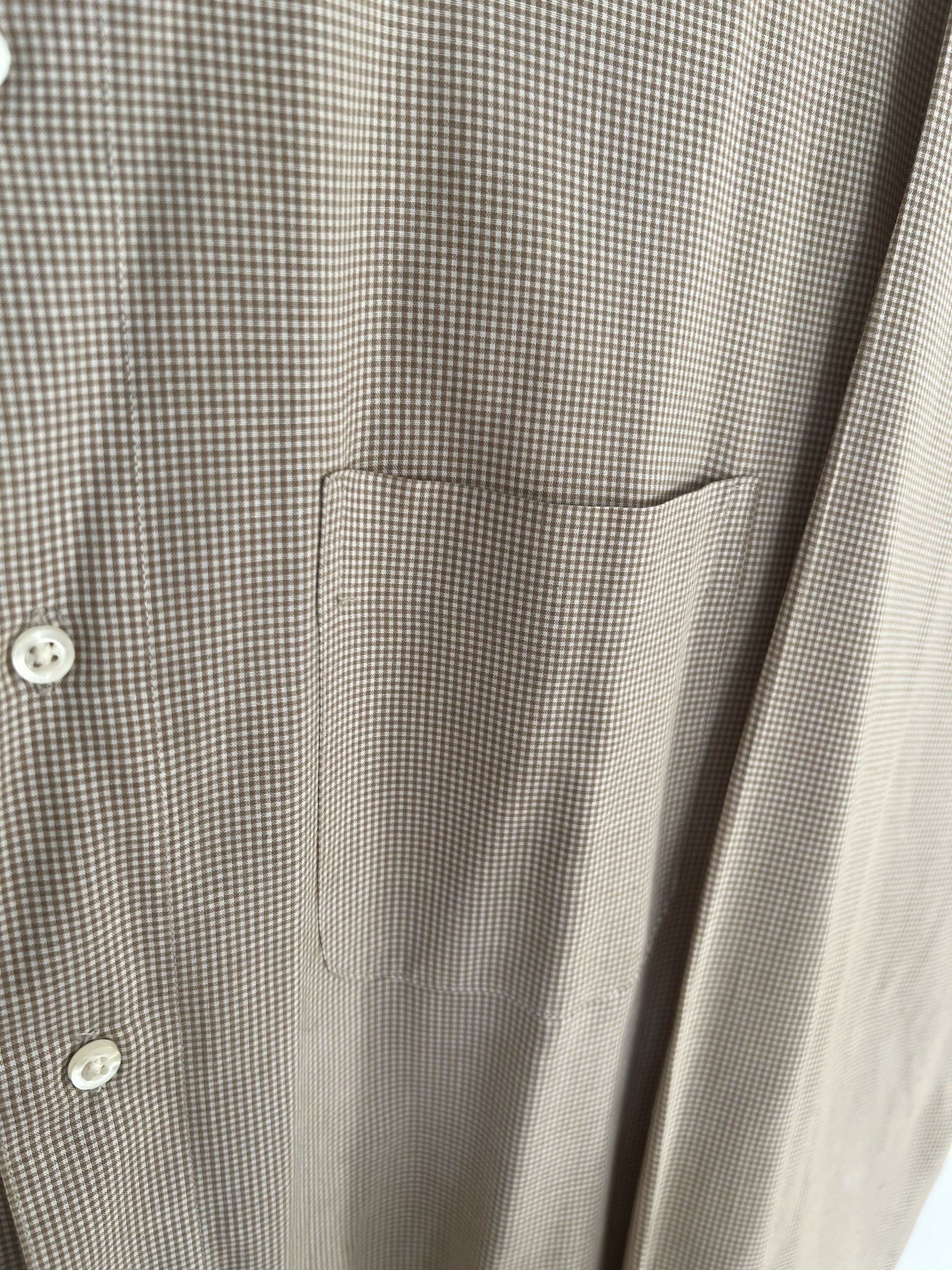Yves Saint Laurent Vintage YSL Mini Check Dress Shirt Size US XL / EU 56 / 4 - 4 Thumbnail