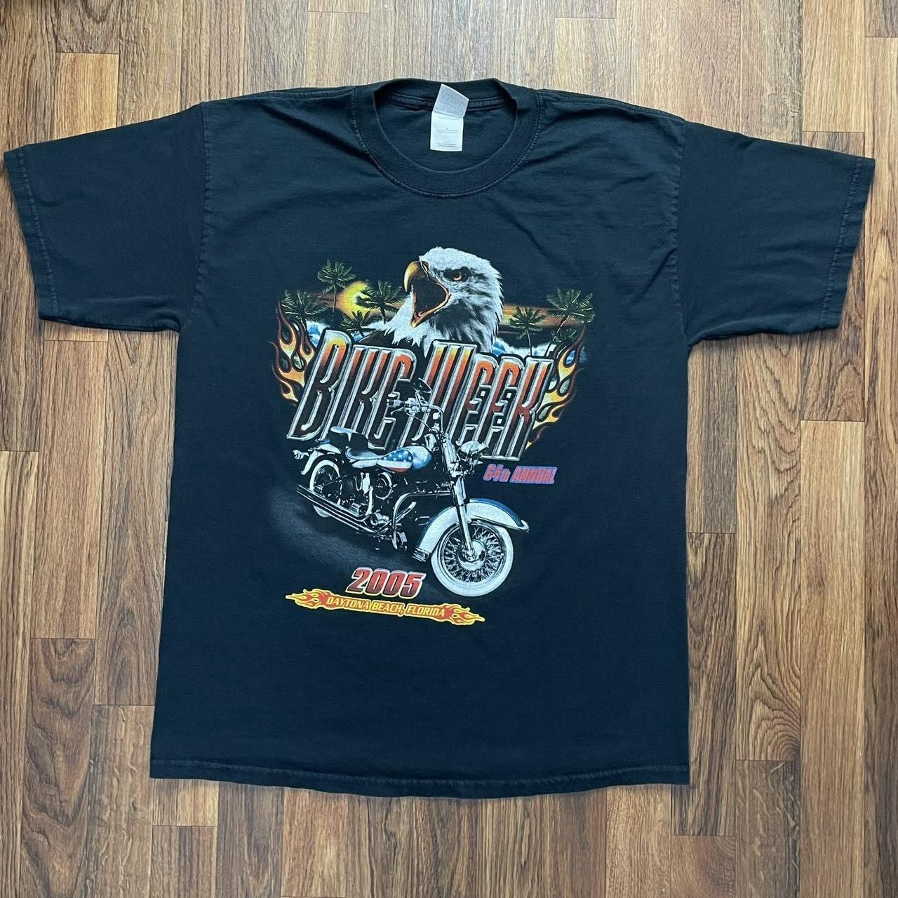 Vintage Bike Week 2005 Mens Large Double Sided Eagle Sunset Black Size US L / EU 52-54 / 3 - 1 Thumbnail