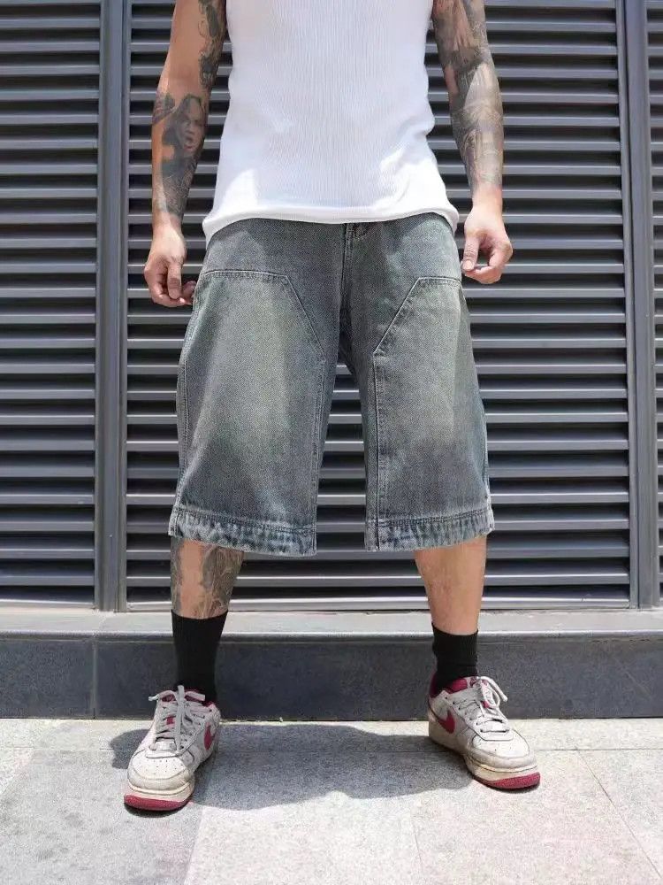 Japanese Brand × Jean Vintage Hip Hop Harajuku Street Denim Shorts Size US 31 - 2 Thumbnail