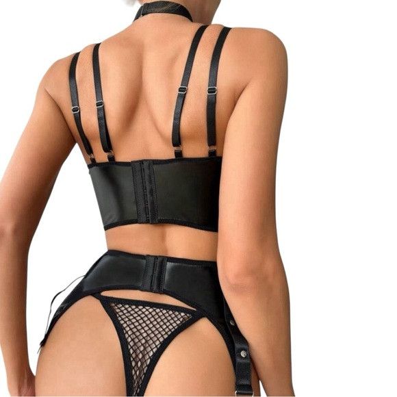 Other 4pack Fishnet Insert Garter Underwire Lingerie Set Size S / US 4 / IT 40 - 3 Thumbnail