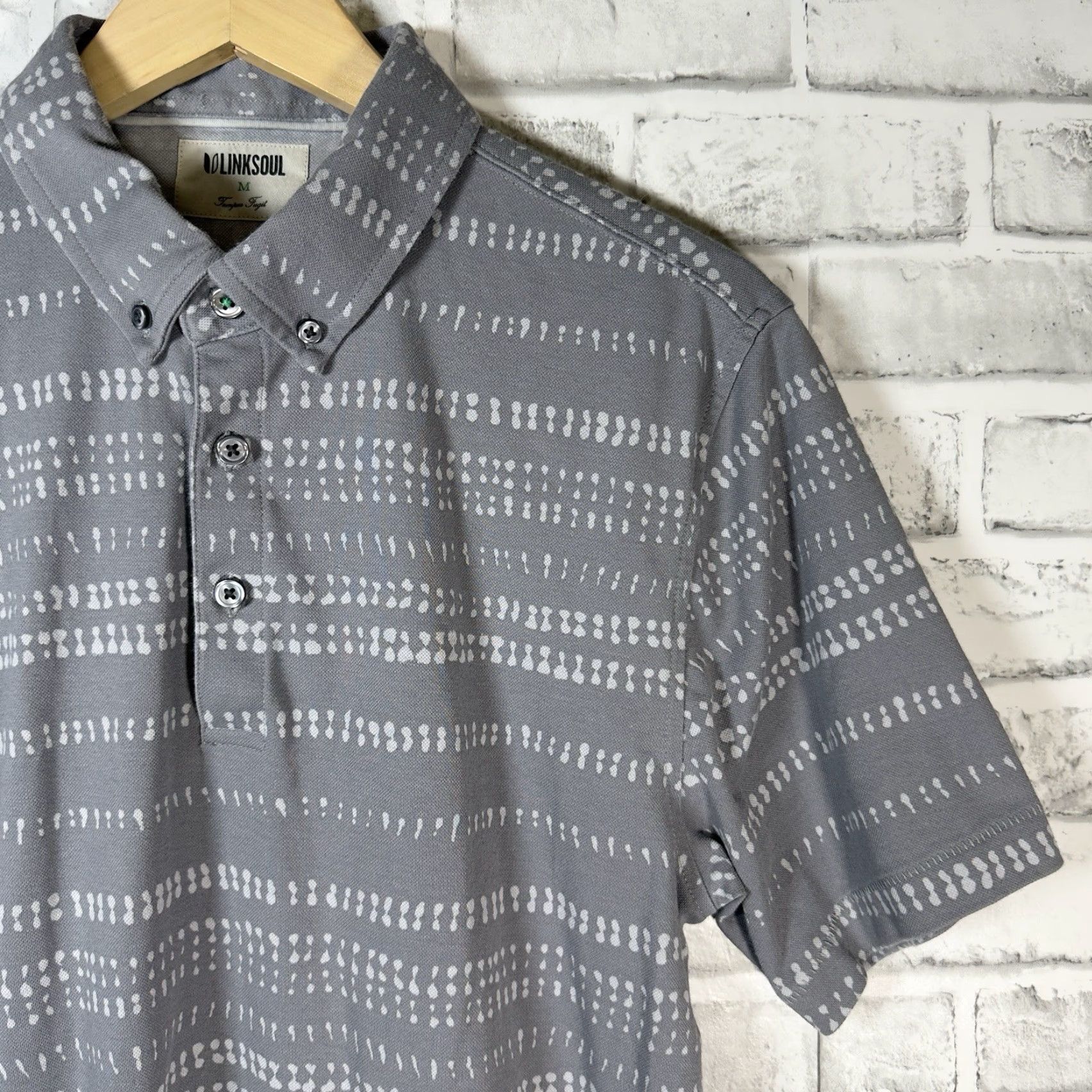 Vintage Linksoul Gray Casual Polo Shirt Mens M Size Gray Polo Shirt Casual Men M Linksoul Size US M / EU 48-50 / 2 - 2 Thumbnail