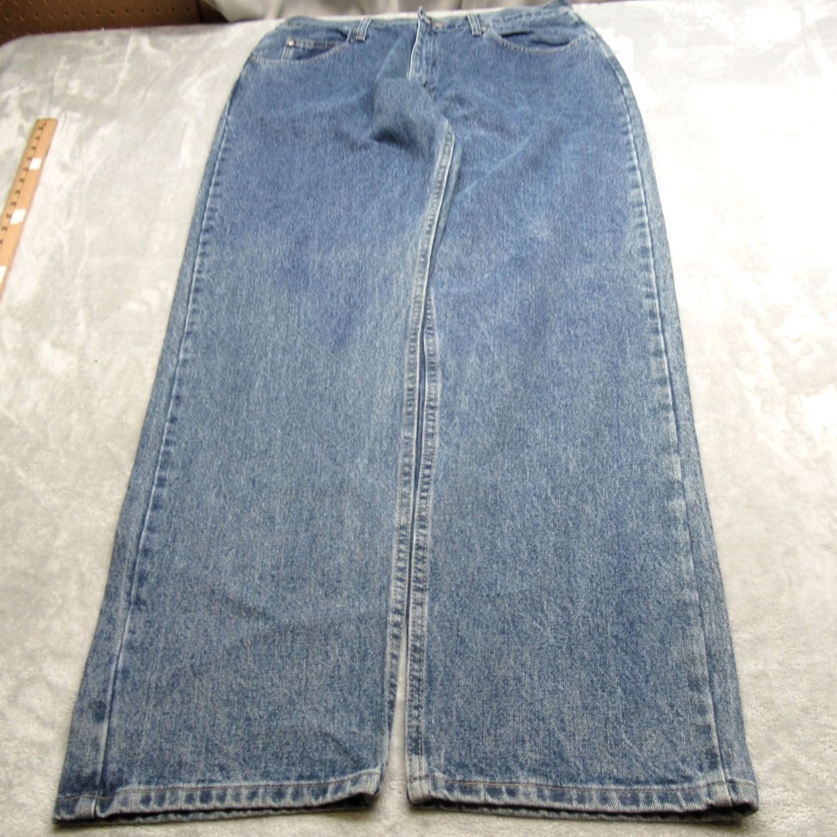 Wrangler Wrangler Jeans Mens 36X34 Medium Wash Denim Relaxed Straight Boot Cut Baggy New Size US 36 / EU 52 - 2 Thumbnail