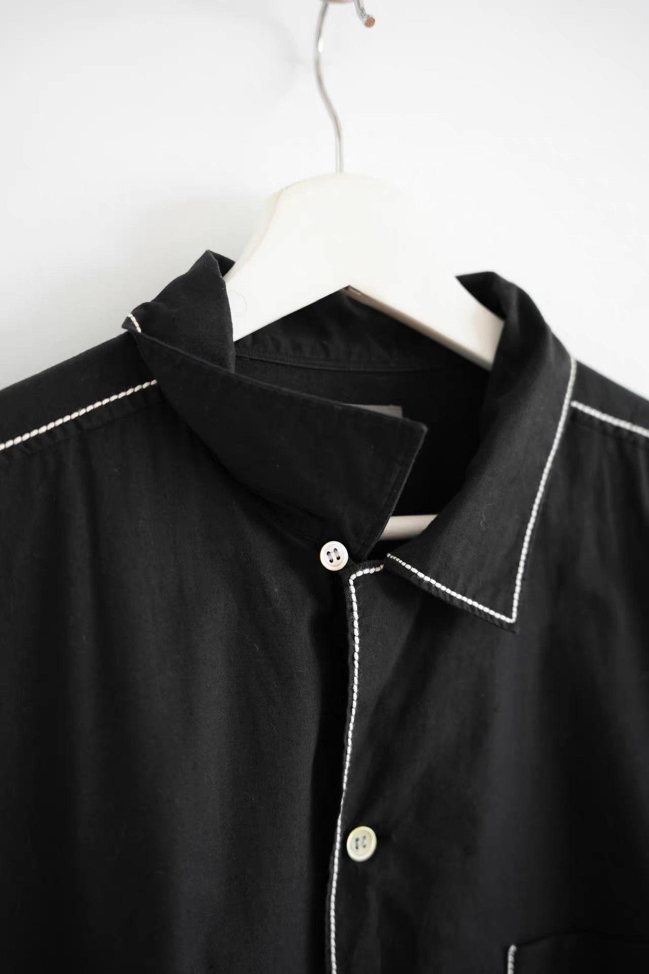 Yohji Yamamoto Yohji Yamamoto 92ss Cuban Collar Topstitch Shirt K4 Size US M / EU 48-50 / 2 - 4 Thumbnail