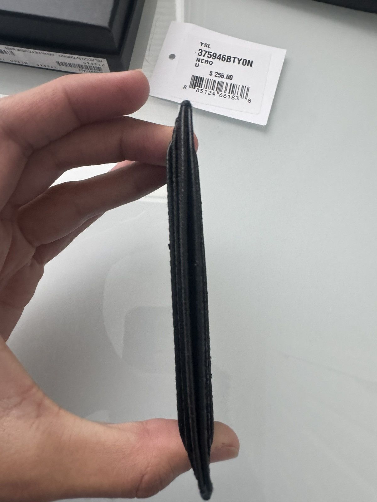 Saint Laurent Paris Leather Saint Laurent Black Caviar Calfskin Card Case YSL Size ONE SIZE - 9 Thumbnail