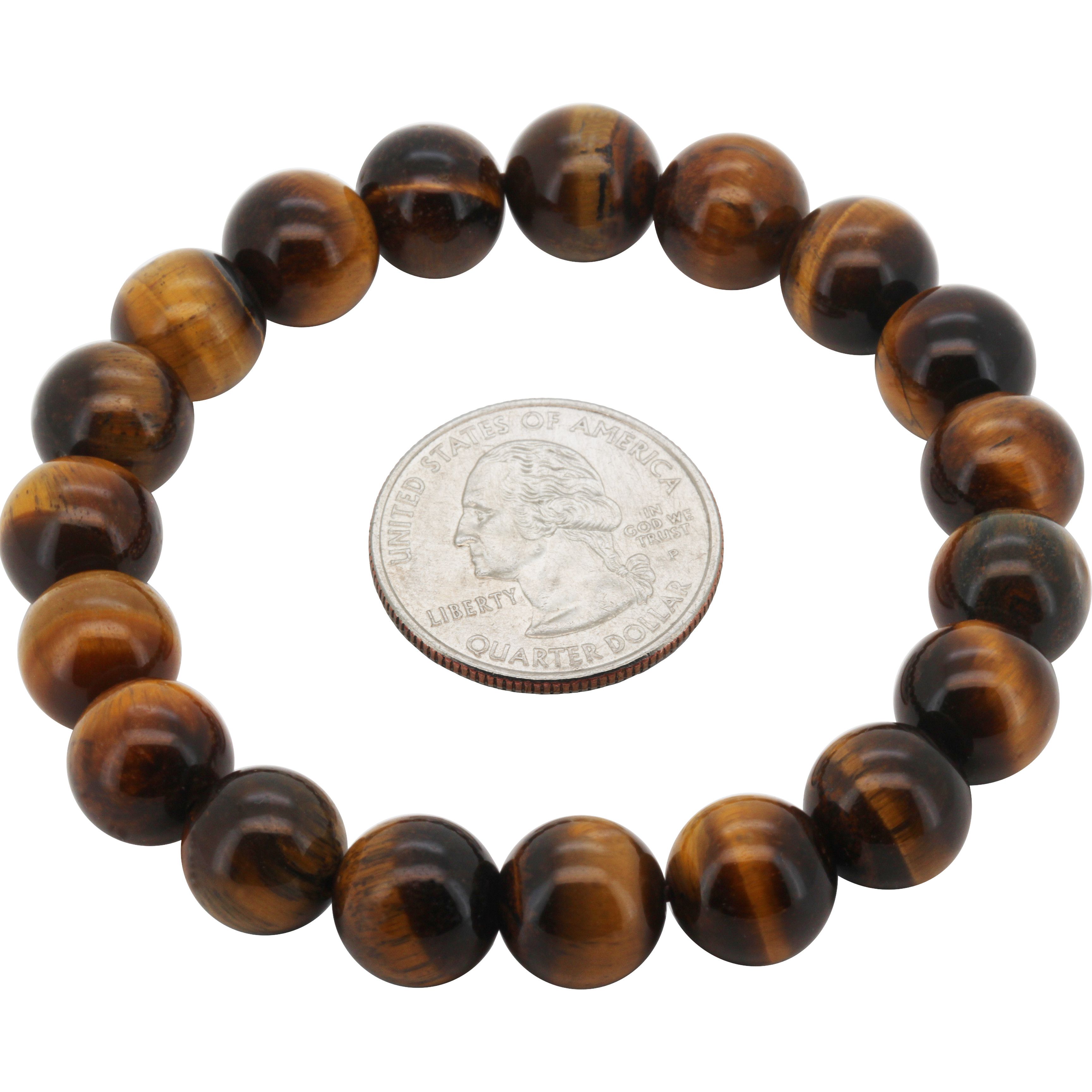 Other 10mm Tiger Eye Gemstone Beaded Stretch Bracelet 7.5” Size ONE SIZE - 1 Preview