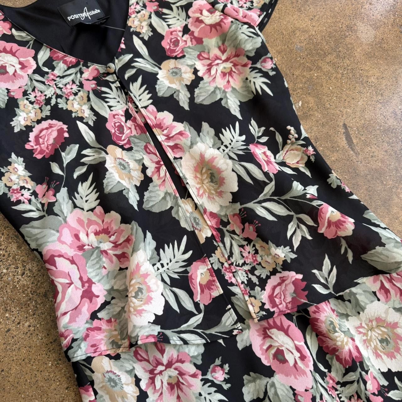 Designer 90s Floral Faux 2 Piece Dress Size S / US 4 / IT 40 - 4 Thumbnail