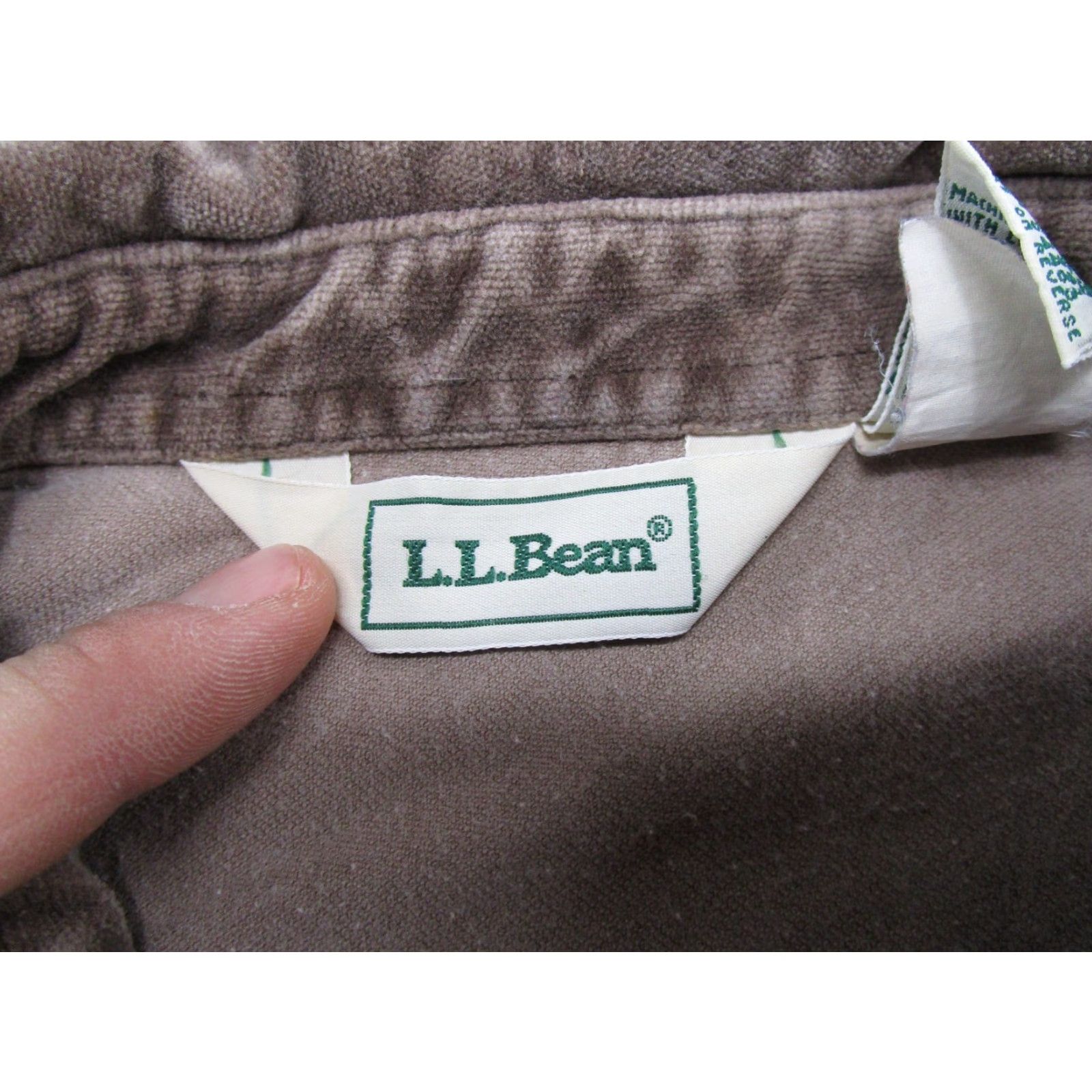 Vintage VINTAGE LL Bean Shirt Button-Up Velour Long Sleeve Brown 90s Retro 100% Cotton Women Size L Size L / US 10 / IT 46 - 2 Thumbnail