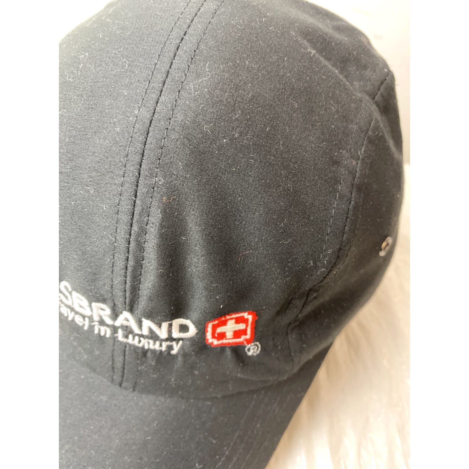 K-Swiss VINTAGE Swiss Brand Baseball Cap Unisex Adults Adjustable Canvas Black Red Lightweight USA 90s Cap Mens Womens Size ONE SIZE - 5 Thumbnail