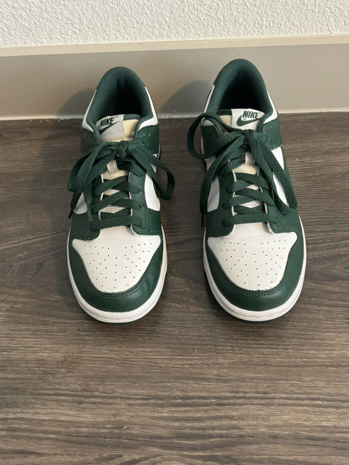 image of Nike Dunk Low Michigan State Shoes in Green, Men's (Size 7)