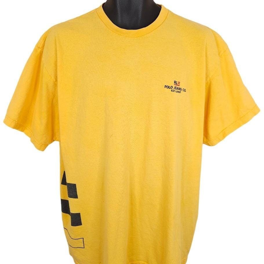 Vintage Vintage Polo Jeans Company T Shirt Mens Size XL Yellow 90s Size US XL / EU 56 / 4 - 1 Thumbnail
