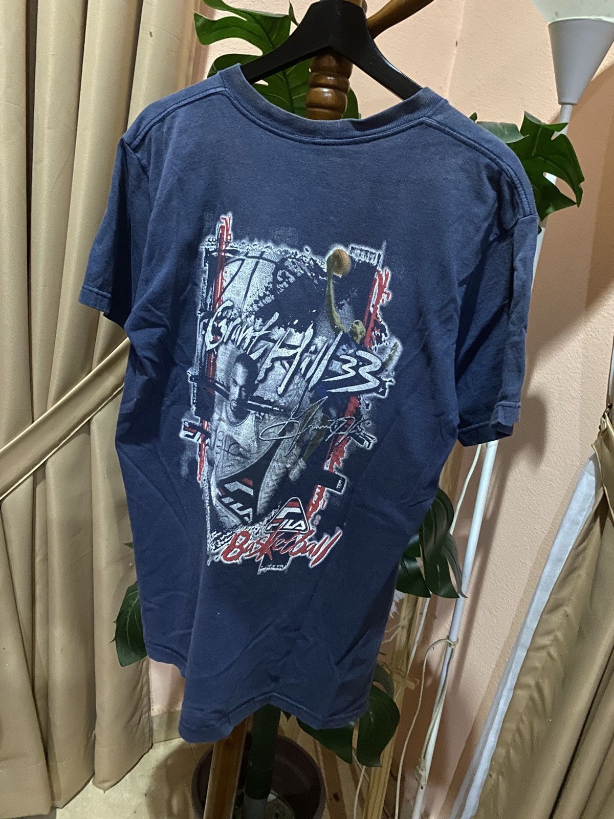 Fila Vintage Grant Hill Fila Basketball Graphic Tee Navy Blue 90s Size US M / EU 48-50 / 2 - 8 Thumbnail