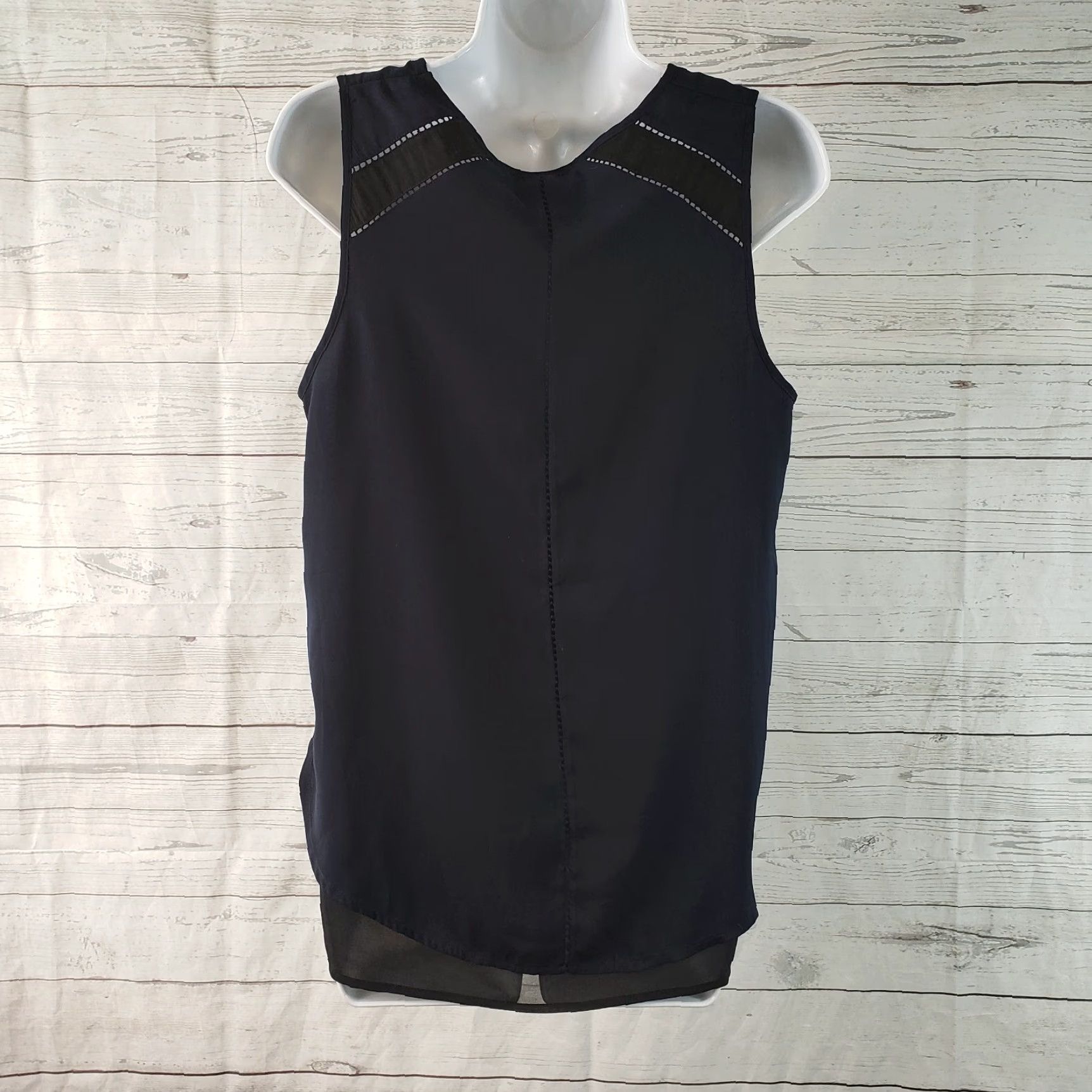 Scotch & Soda Scotch & Soda Womens Top Sleeveless Blouse Size 2 Black Blue Polo Pullover Non-Vintage Shirt Women Size XS / US 0-2 / IT 36-38 - 4 Thumbnail