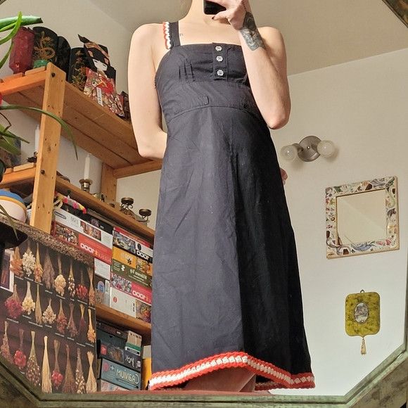 Sonia Rykiel Sonia Rykiel crochet cherry trim black pinafore dress - 36 Size XS / US 0-2 / IT 36-38 - 5 Thumbnail