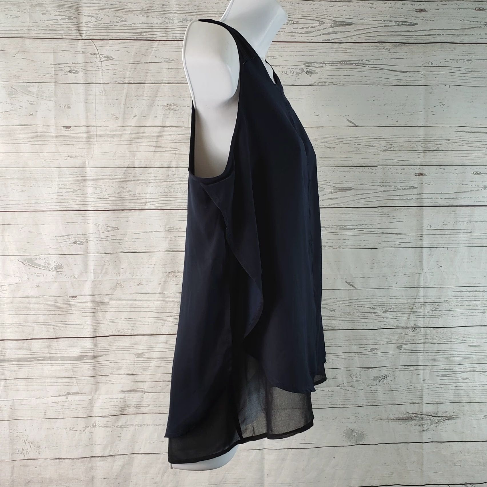 Scotch & Soda Scotch & Soda Womens Top Sleeveless Blouse Size 2 Black Blue Polo Pullover Non-Vintage Shirt Women Size XS / US 0-2 / IT 36-38 - 3 Thumbnail