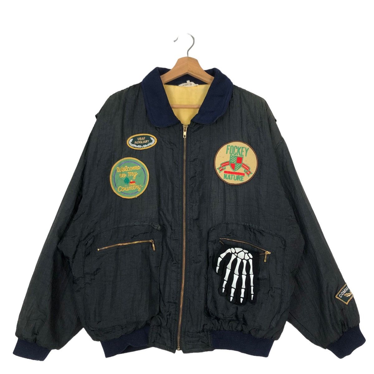 Japanese Brand 🔥90’s VintageBomber Jacket Fockey Nature Big Logo Team Size US M / EU 48-50 / 2 - 2 Thumbnail
