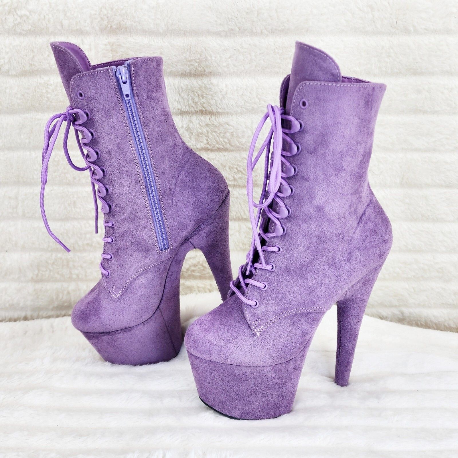 Other Adore 1020FS Lavender Lilac Purple Faux Suede 7" Heel Platf Size US 12 / IT 42 - 2 Thumbnail