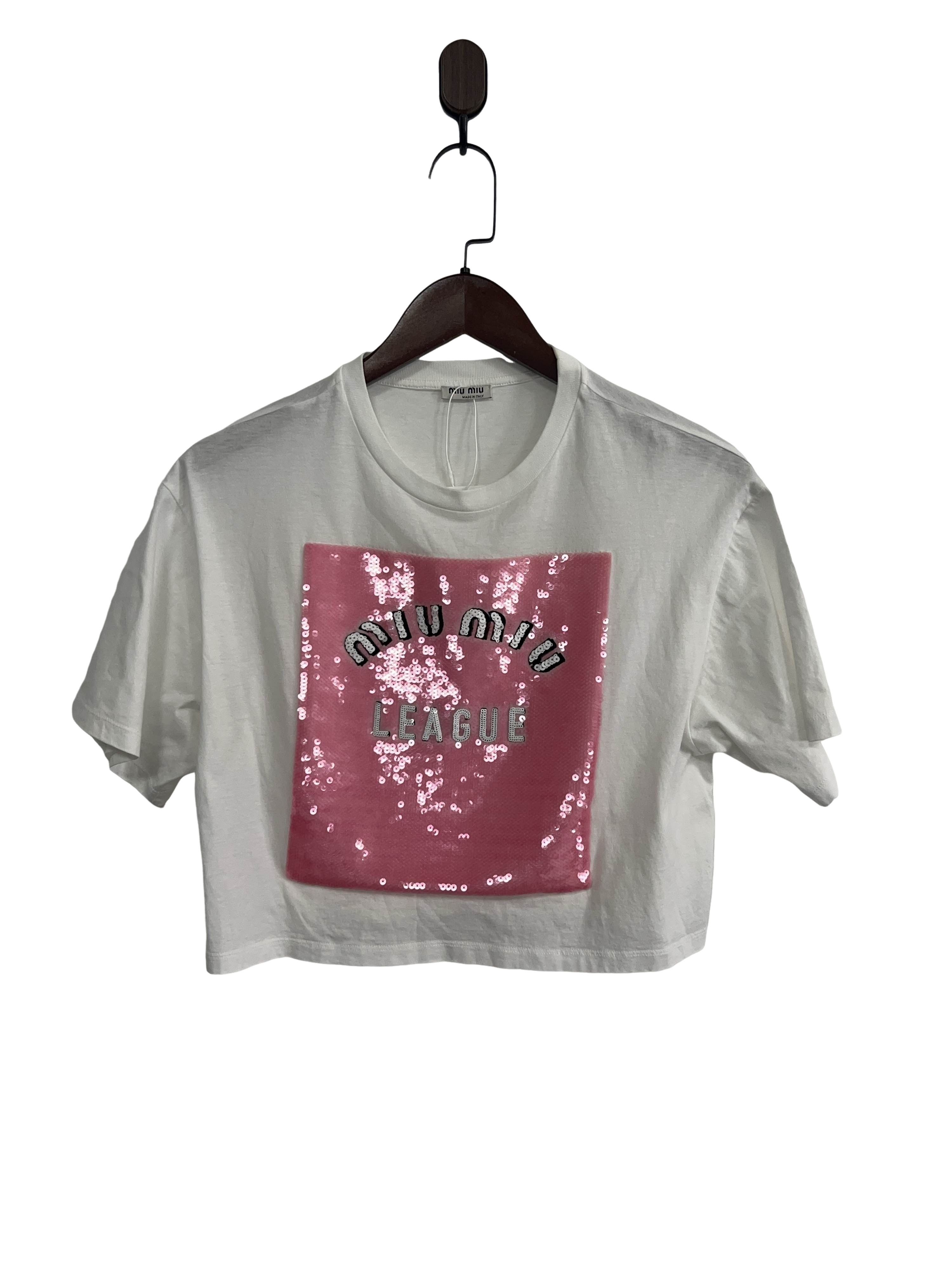 Miu Miu MIU MIU women's sequin short sleeve tee | Grailed