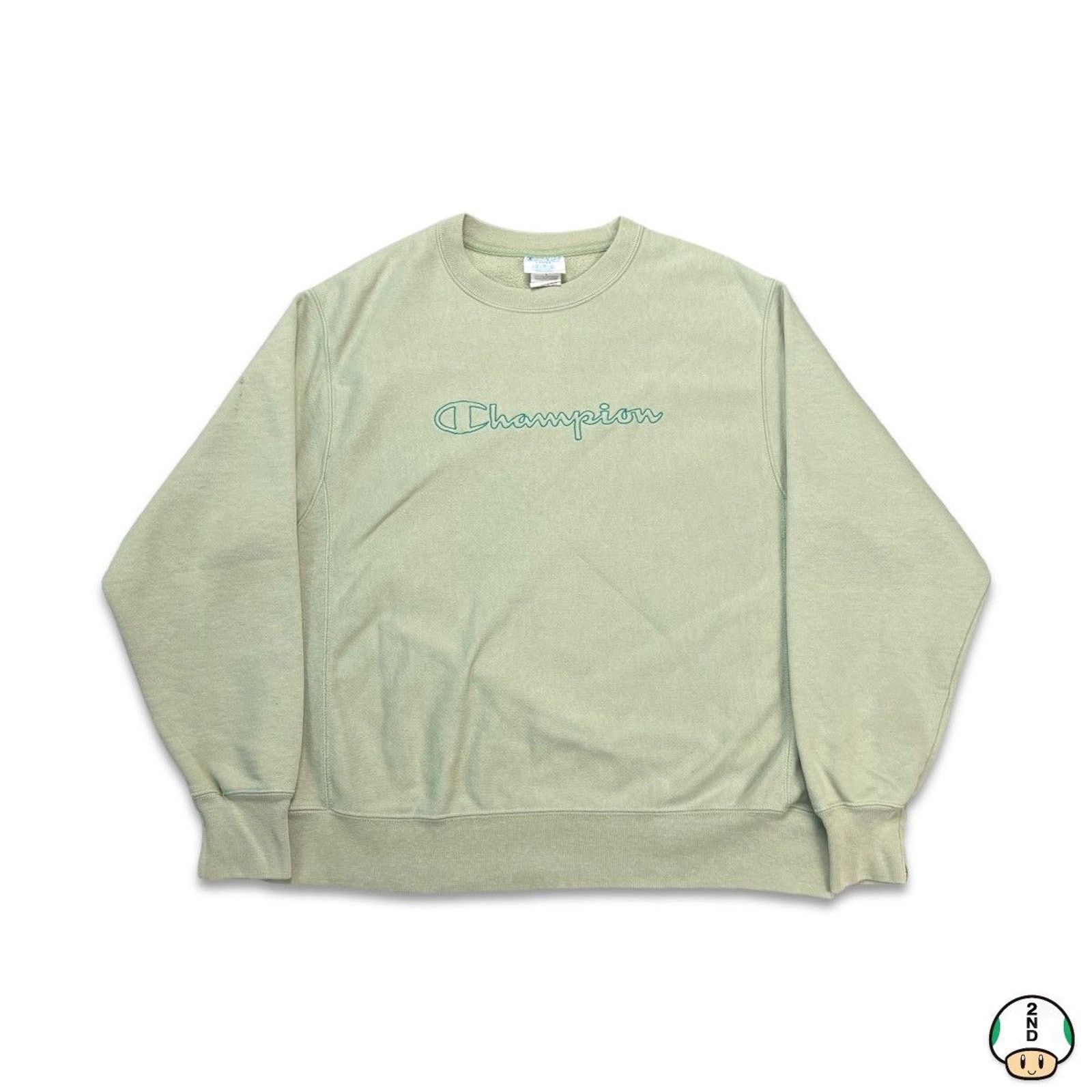 Champion × Vintage Champion Sweatshirt Reverse Weave Script Spell Out Pullover Size US L / EU 52-54 / 3 - 1 Thumbnail