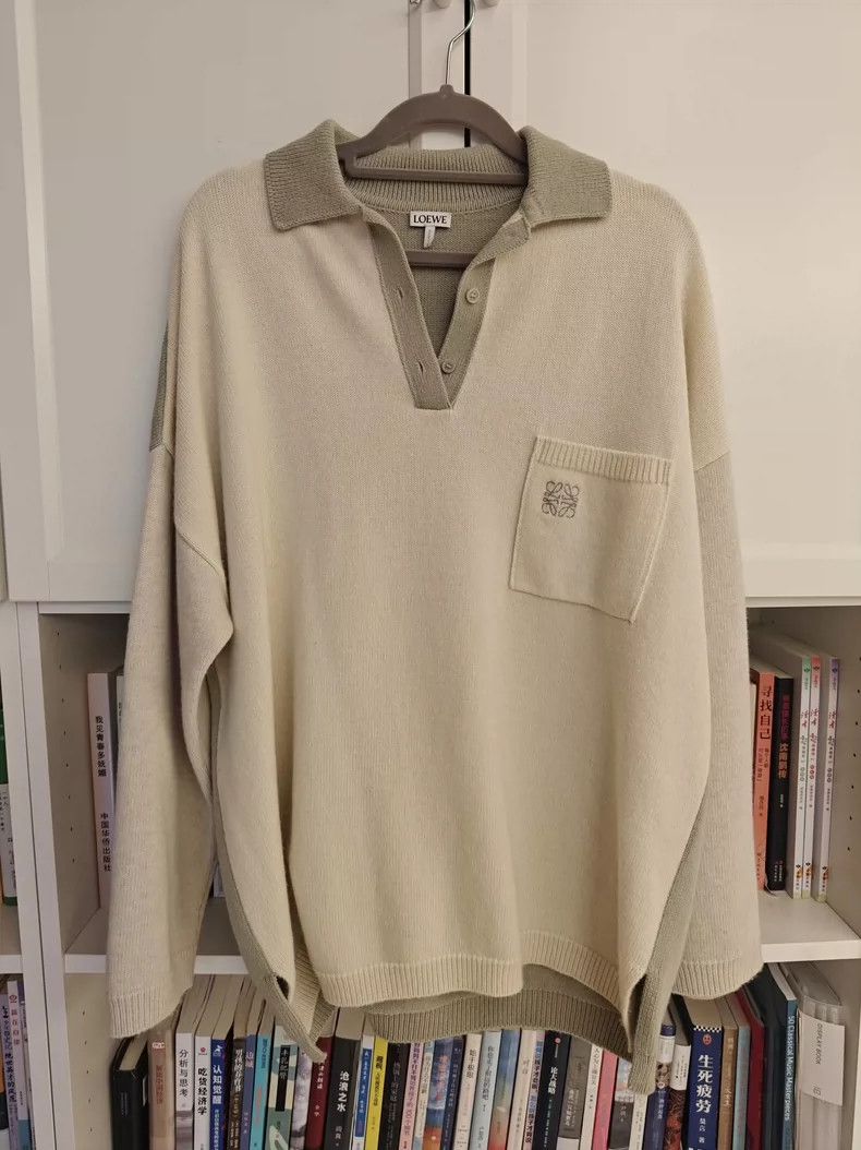 LOEWE Polo knit college style sweater