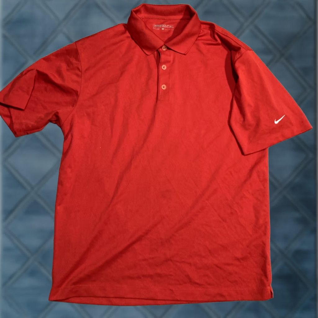 Nike Nike Golf Polo - Dri-Fit - RED - TIGER WOODS - Short Sleeved - Large Polo Shirt Mens Size US L / EU 52-54 / 3 - 1 Thumbnail
