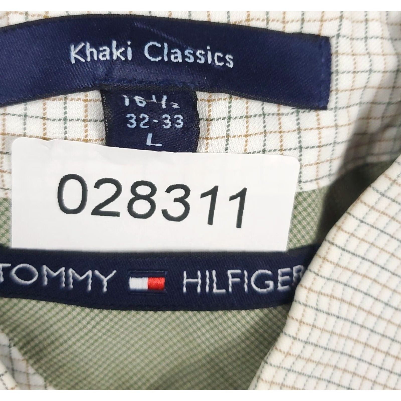 Tommy Hilfiger Tommy Hilfiger Shirt Mens Large Beige Check Button-Up Long Sleeve Cotton Collared Casual Size US L / EU 52-54 / 3 - 7 Thumbnail