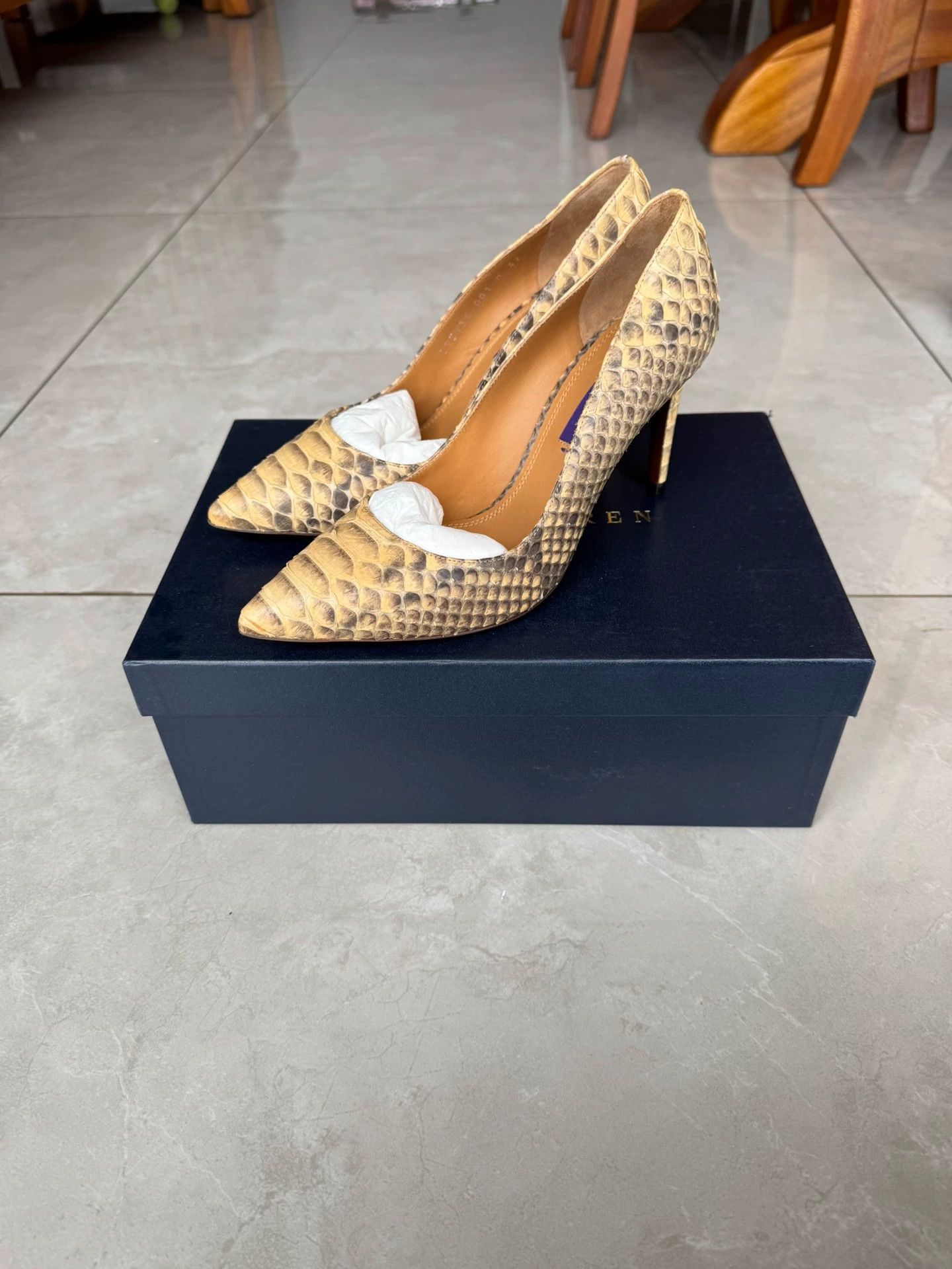 Polo Ralph Lauren Ralph Lauren Purple Label Python Skin Heels 37.5 EU New Size US 6.5 / IT 36.5 - 1 Thumbnail