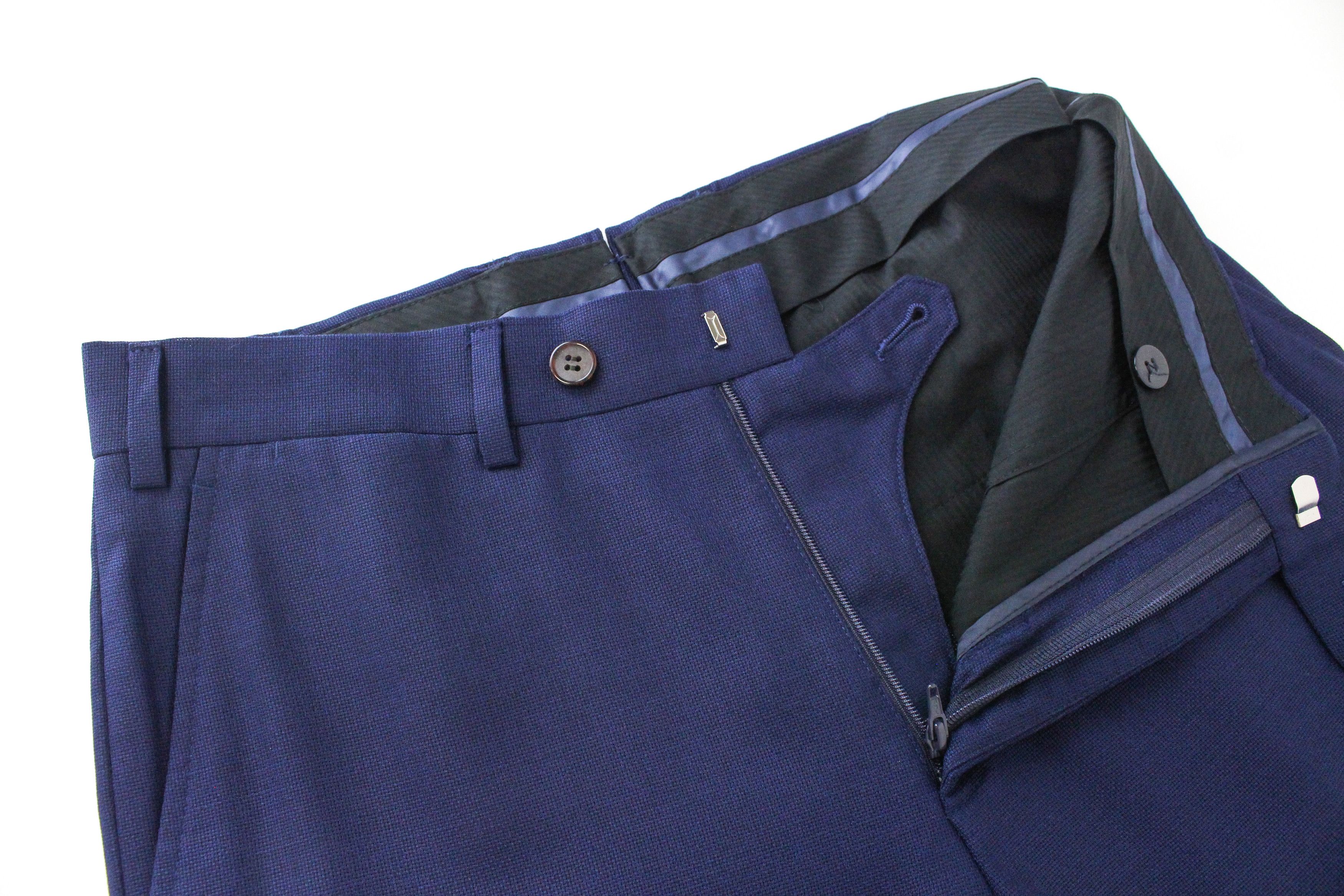 Suitsupply UK28R Blue Wool Slit Pocket Trousers 60416 Size US 28 / EU 44 - 4 Thumbnail