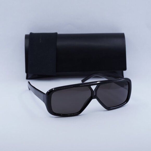 Saint Laurent Paris Saint Laurent SL569Y 001 Sunglasses Black Aviator Frame Size ONE SIZE - 12 Thumbnail