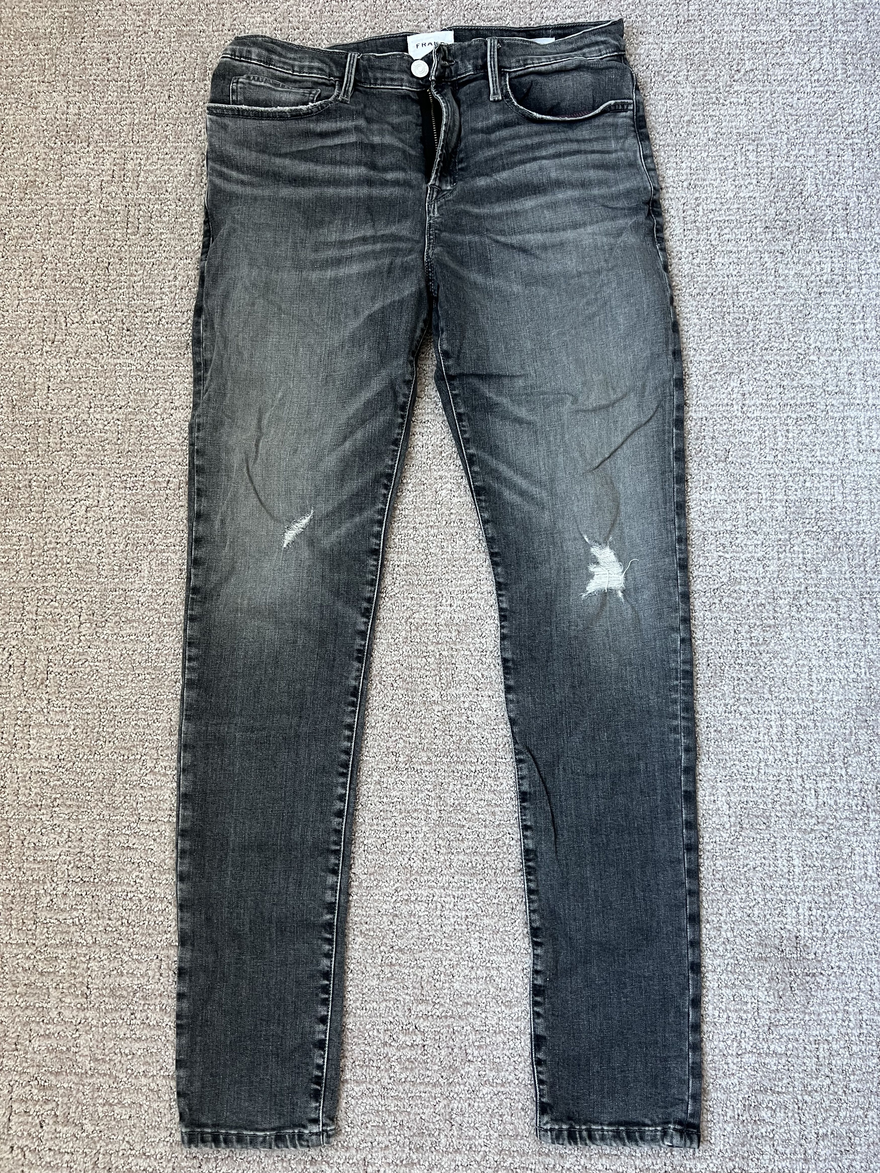 Frame FRAME Jagger True Skinny Grey Denim (Size 32) Size US 32 / EU 48 - 1 Thumbnail