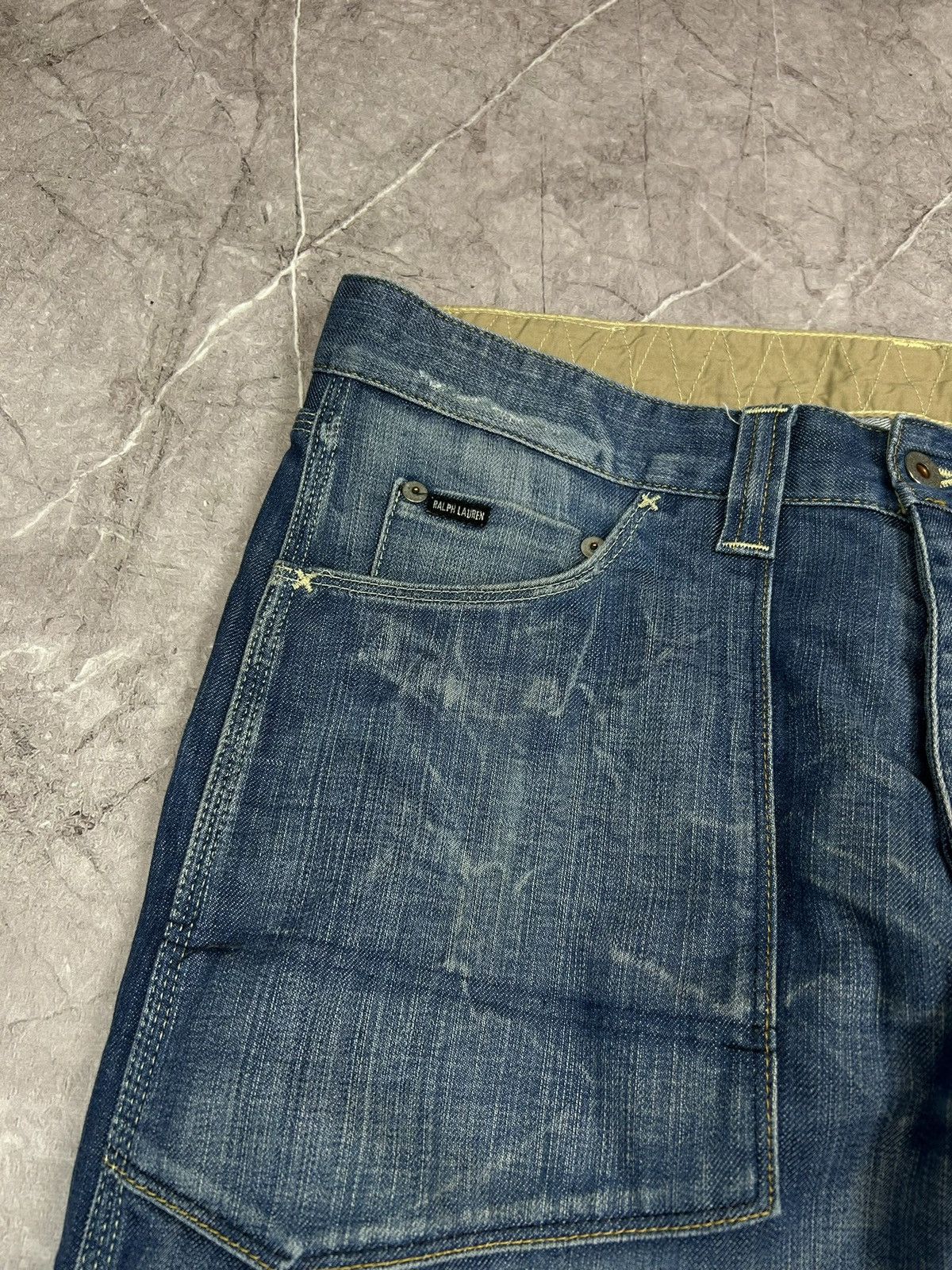 Polo Ralph Lauren × Vintage VINTAGE Y2K POLO RL BAGGY WIDE LEG LIGHT WASH DENIM JEANS Size US 34 / EU 50 - 5 Thumbnail