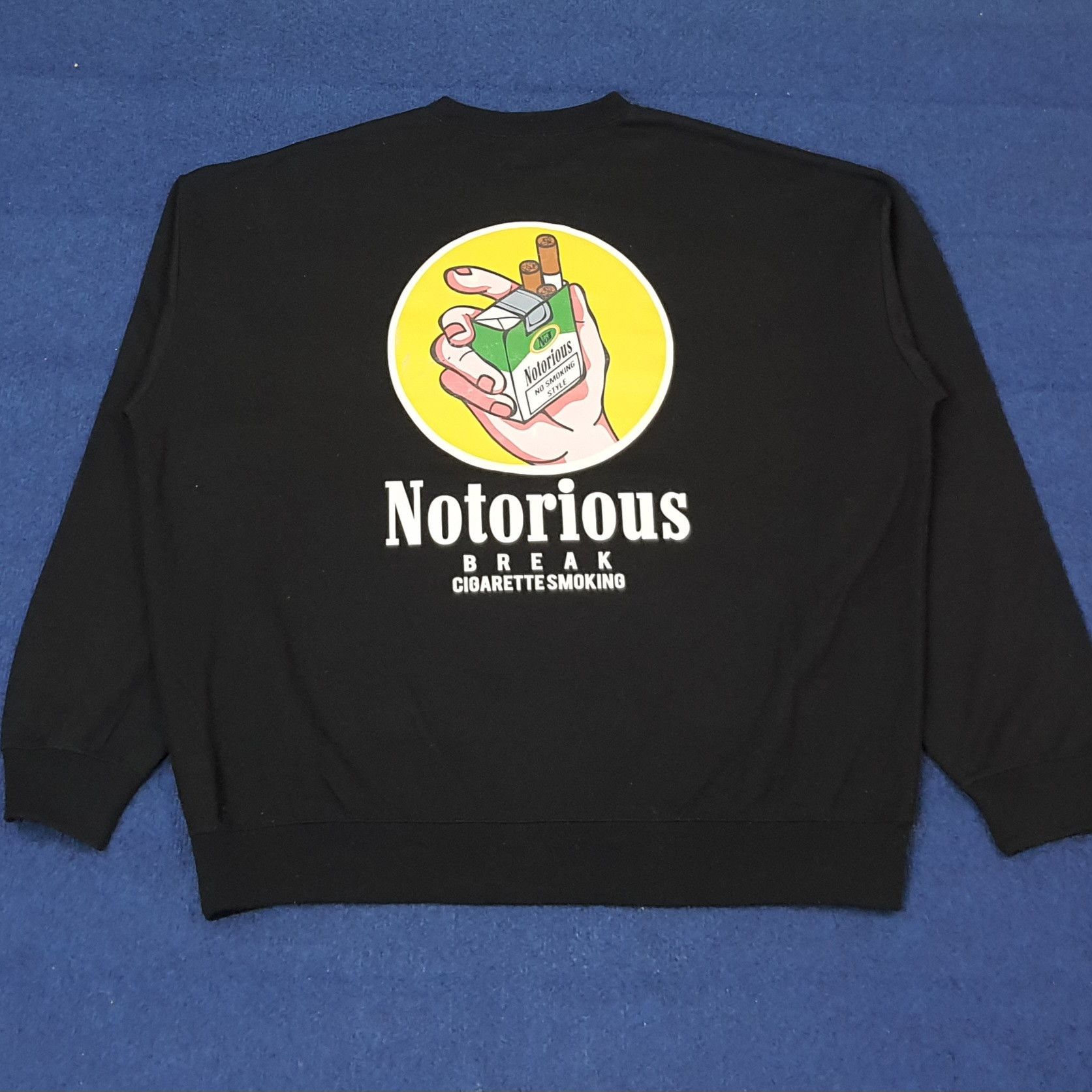 Vintage Vintage Notorious Break Cigarette Smoking Sweatshirt C257N15 Size US XXL / EU 58 / 5 - 1 Thumbnail